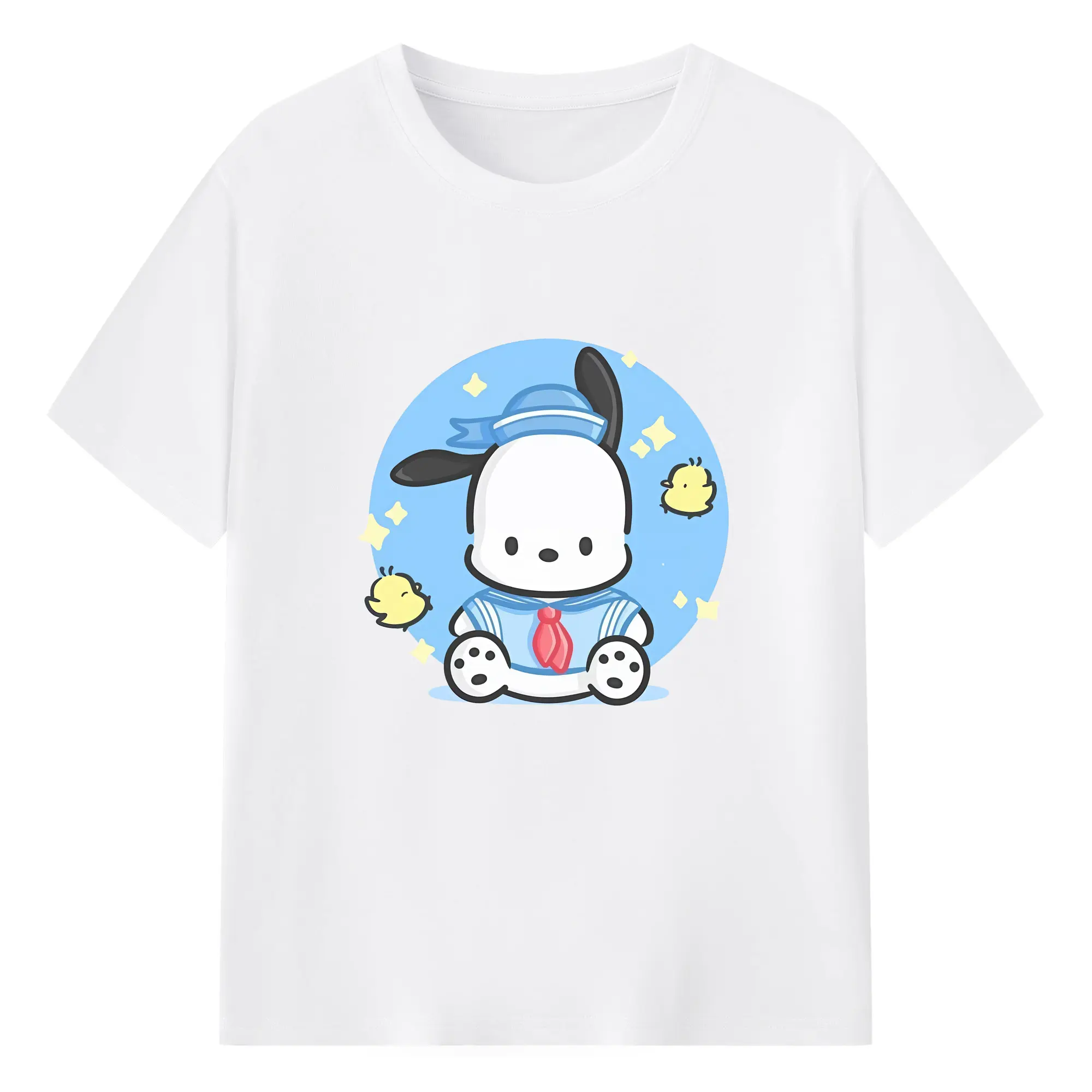 サンリオ グッズ,ポチャッコ - 綿100％ 半袖Tシャツ ・ フロントプリント ・ 快適 通気性 ・ 日常使い 散歩 スポーツ用