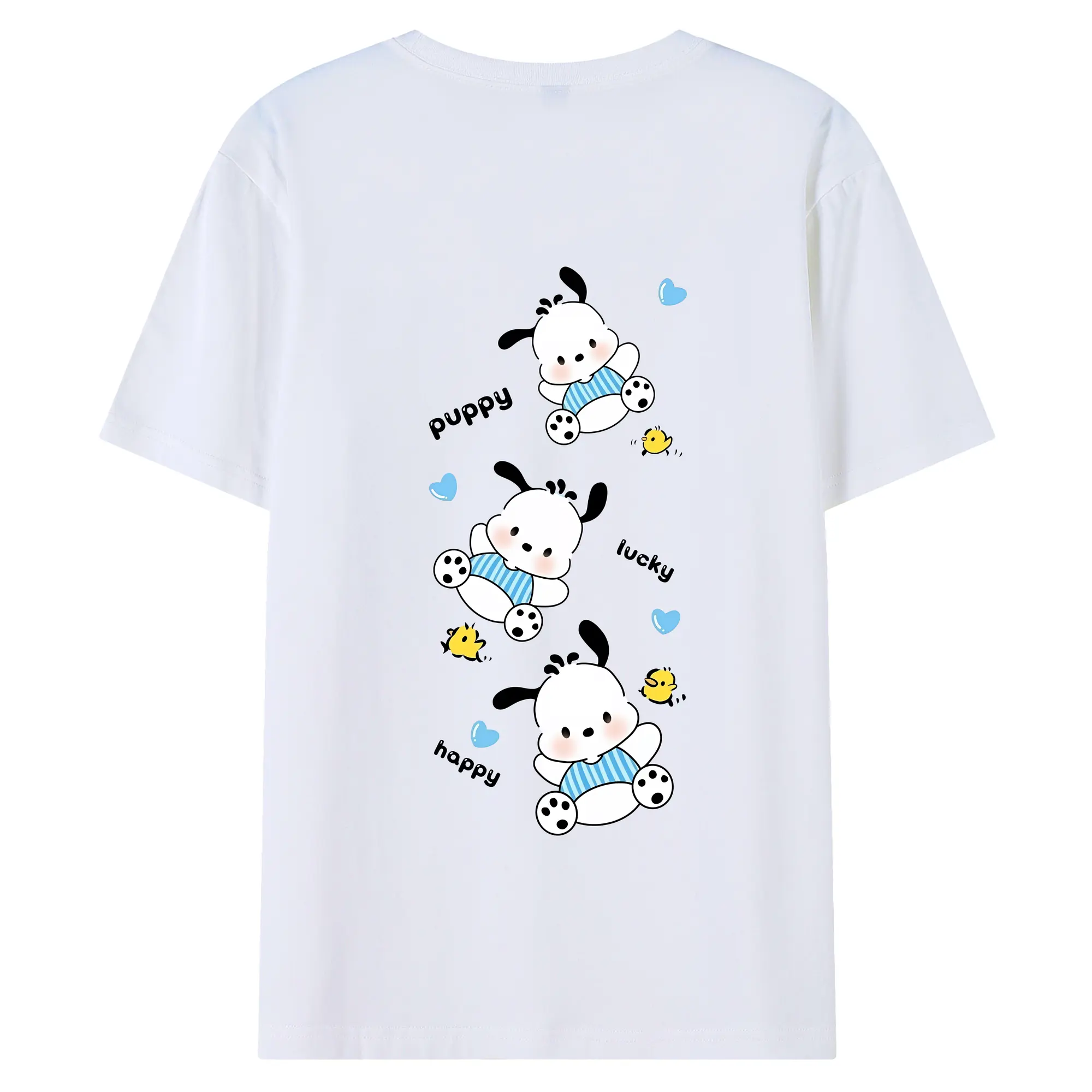 サンリオ グッズ,ポチャッコ - 綿100％ 半袖Tシャツ ・ バックプリント ・ 快適 通気性 ・ 日常使い 散歩 スポーツ用