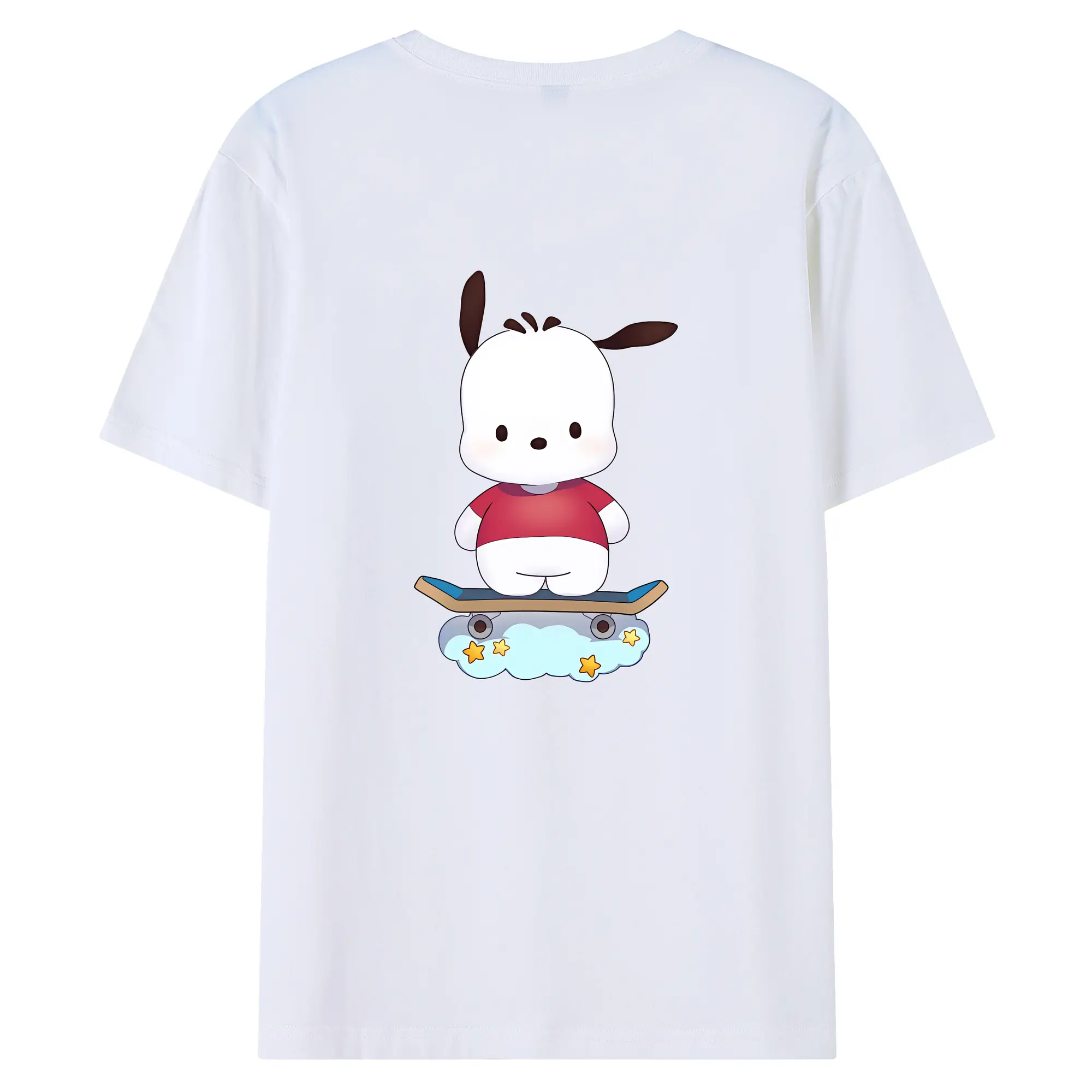 サンリオ グッズ,ポチャッコ - 綿100％ 半袖Tシャツ ・ バックプリント ・ 快適 通気性 ・ 日常使い 散歩 スポーツ用