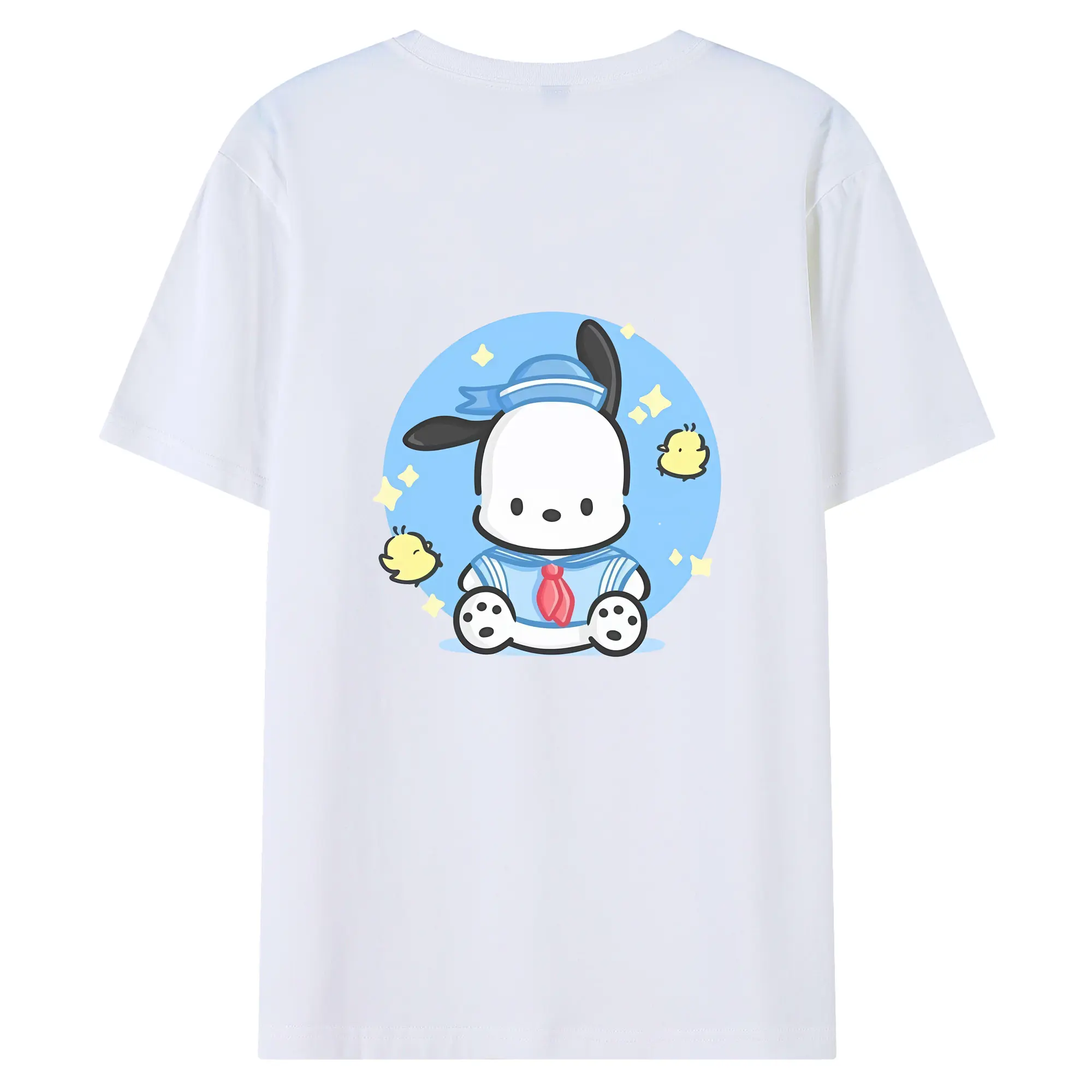 サンリオ グッズ,ポチャッコ - 綿100％ 半袖Tシャツ ・ バックプリント ・ 快適 通気性 ・ 日常使い 散歩 スポーツ用