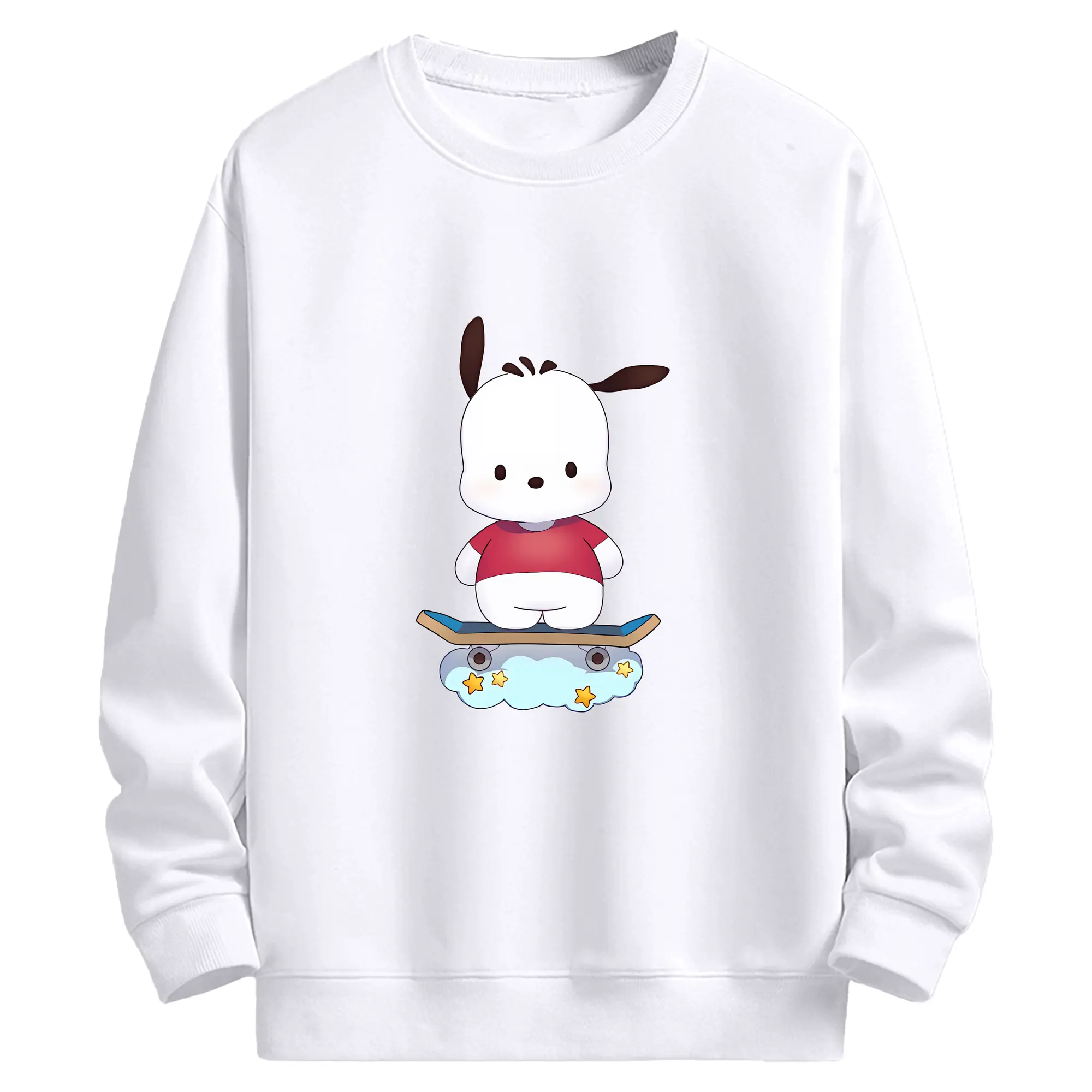 サンリオ グッズ,ポチャッコ - 高品質 クルーネック スウェット ・ コットン59％ ポリエステル41％ ・ ユニセックス 長袖 トレーナー ・ カジュアル デイリー スポーツ 散歩用