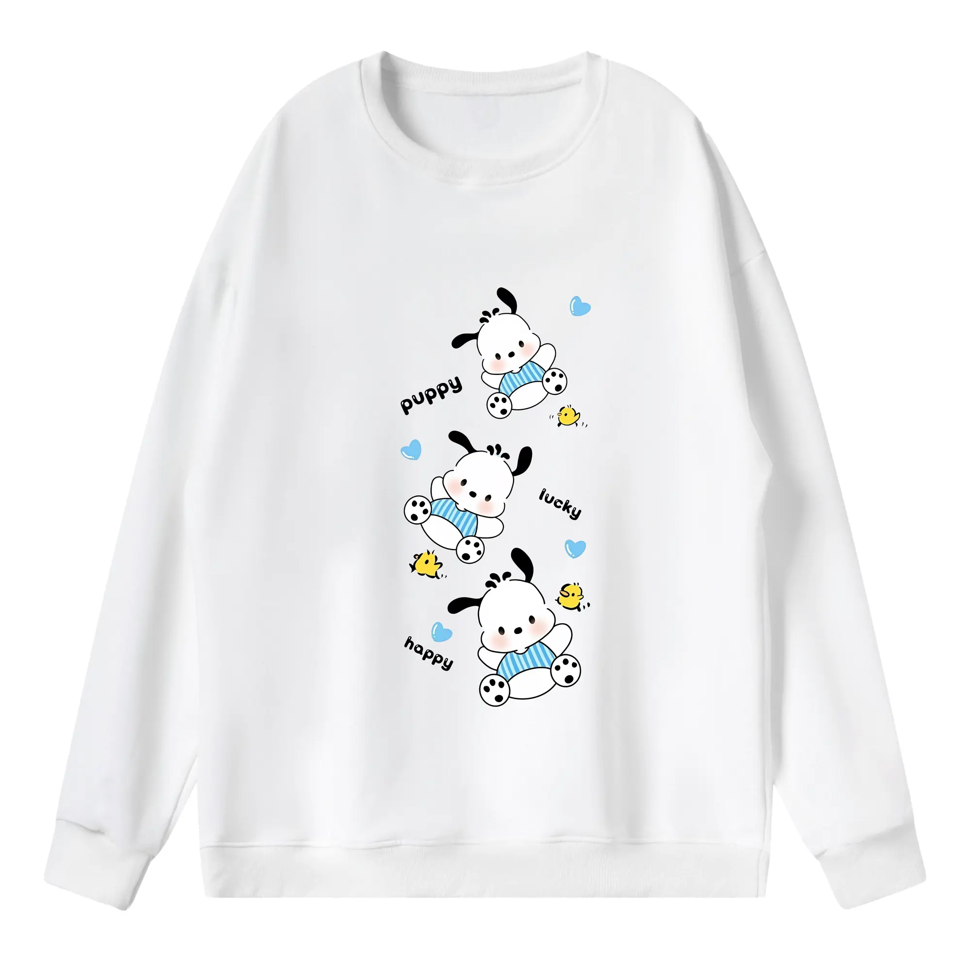 サンリオ グッズ,ポチャッコ - 薄手 クルーネック スウェット 裏毛260g · ポリエステル 春秋向け カジュアル 男女兼用 · トレーナー デイリー スポーツ 散歩に最適