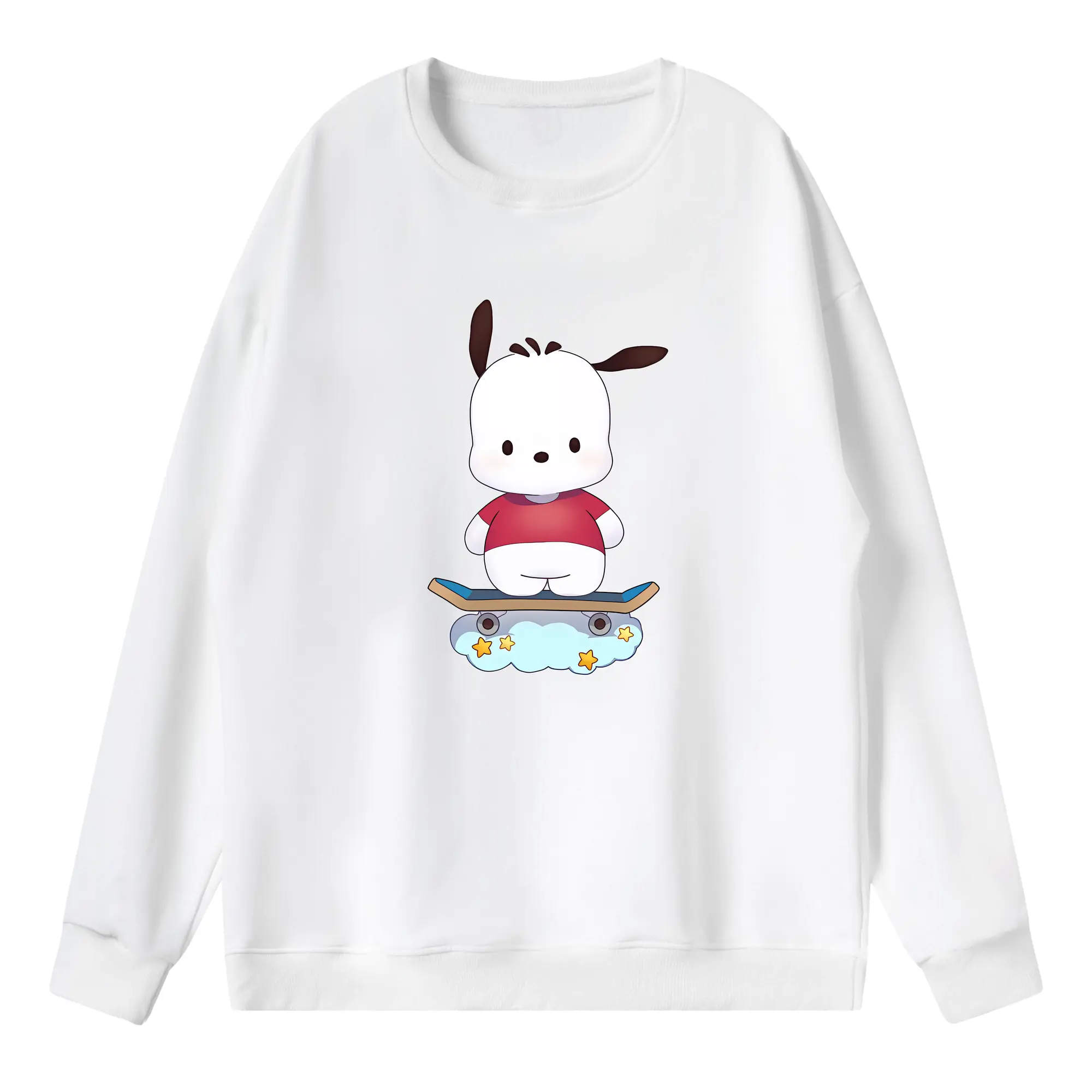 サンリオ グッズ,ポチャッコ - 薄手 クルーネック スウェット 裏毛260g · ポリエステル 春秋向け カジュアル 男女兼用 · トレーナー デイリー スポーツ 散歩に最適