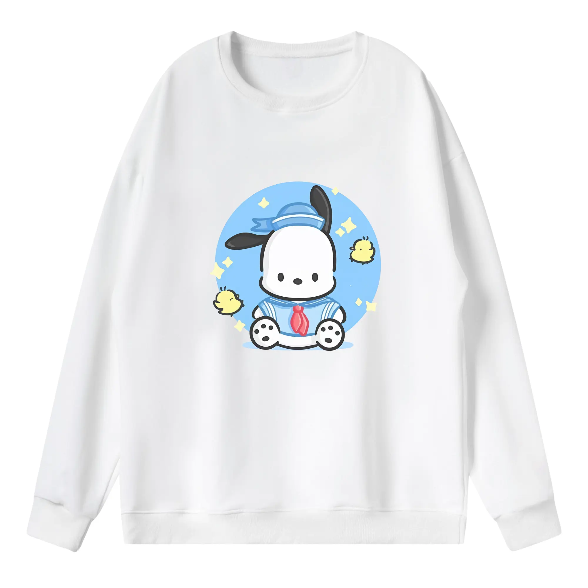 サンリオ グッズ,ポチャッコ - 薄手 クルーネック スウェット 裏毛260g · ポリエステル 春秋向け カジュアル 男女兼用 · トレーナー デイリー スポーツ 散歩に最適