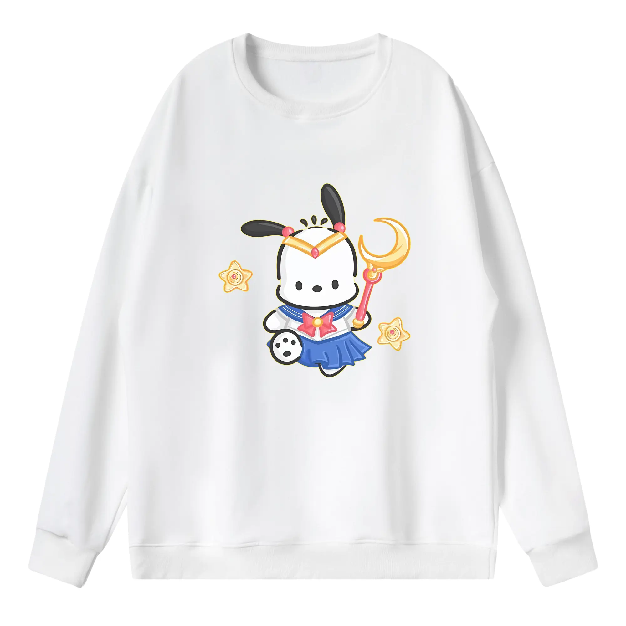 サンリオ グッズ,ポチャッコ - 薄手 クルーネック スウェット 裏毛260g · ポリエステル 春秋向け カジュアル 男女兼用 · トレーナー デイリー スポーツ 散歩に最適