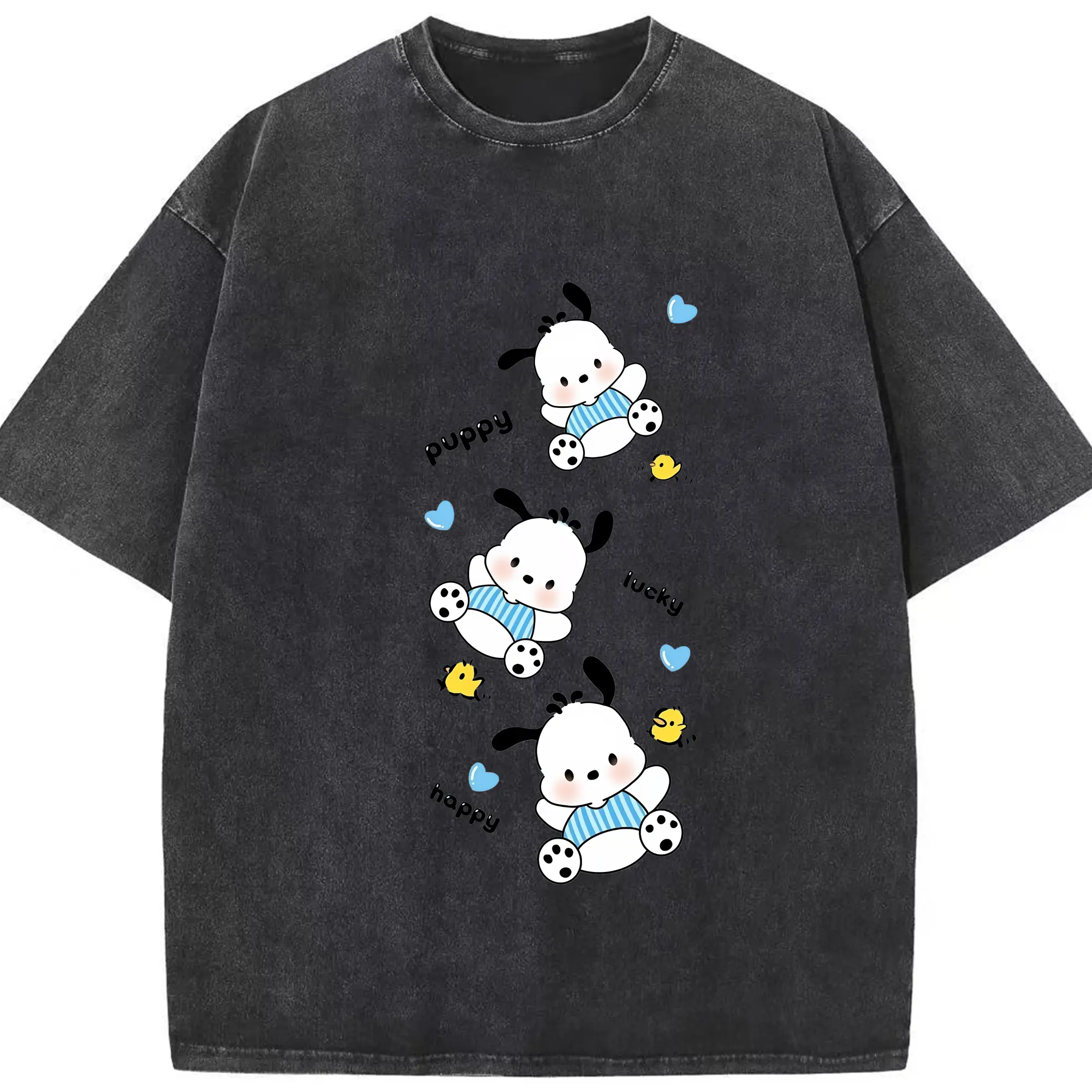 サンリオ グッズ,ポチャッコ - 綿100％ ヴィンテージ風 半袖Tシャツ ・ フロントプリント ・ 柔らか肌触り ・ 通気性 快適 ・ スポーツ カジュアル 外出用