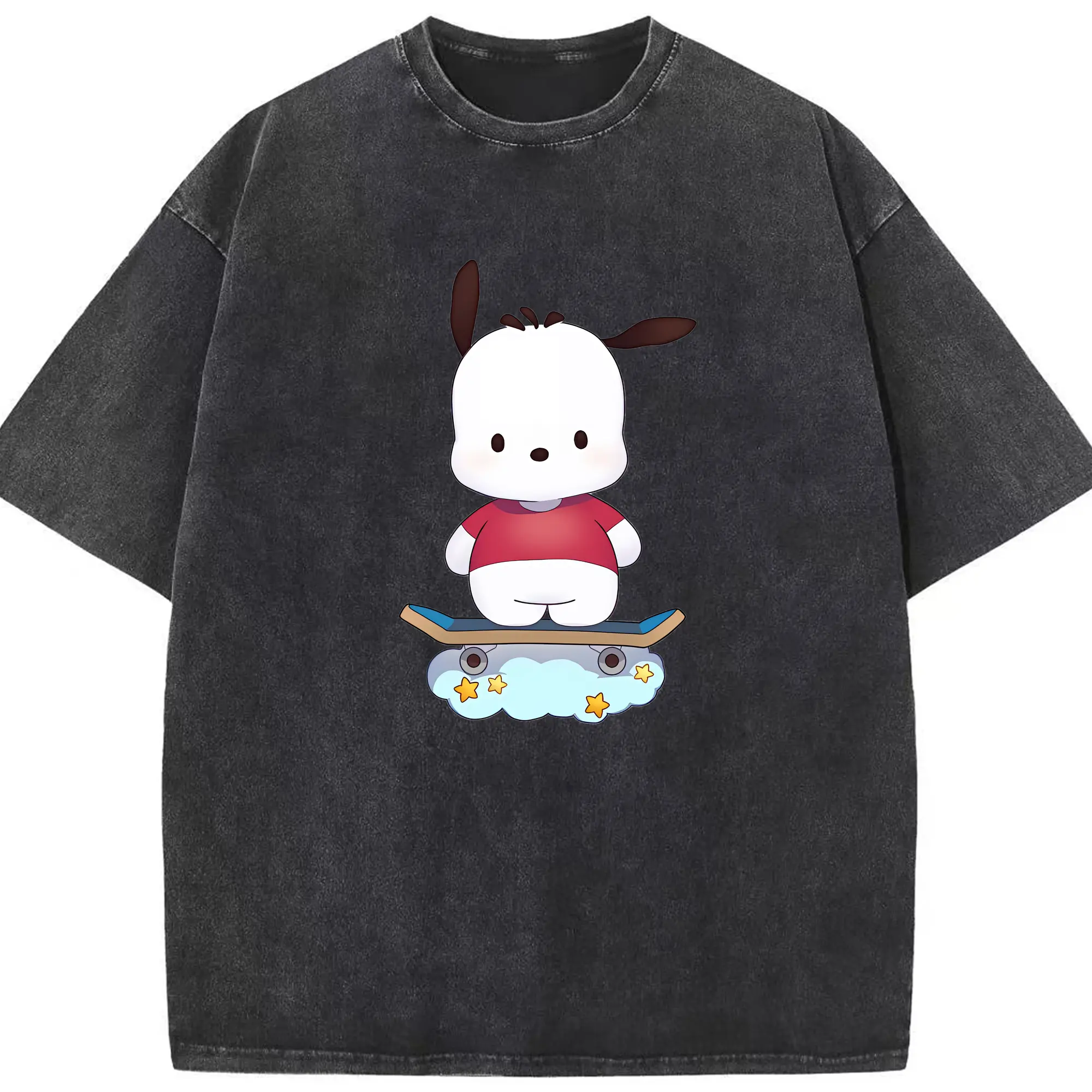 サンリオ グッズ,ポチャッコ - 綿100％ ヴィンテージ風 半袖Tシャツ ・ フロントプリント ・ 柔らか肌触り ・ 通気性 快適 ・ スポーツ カジュアル 外出用