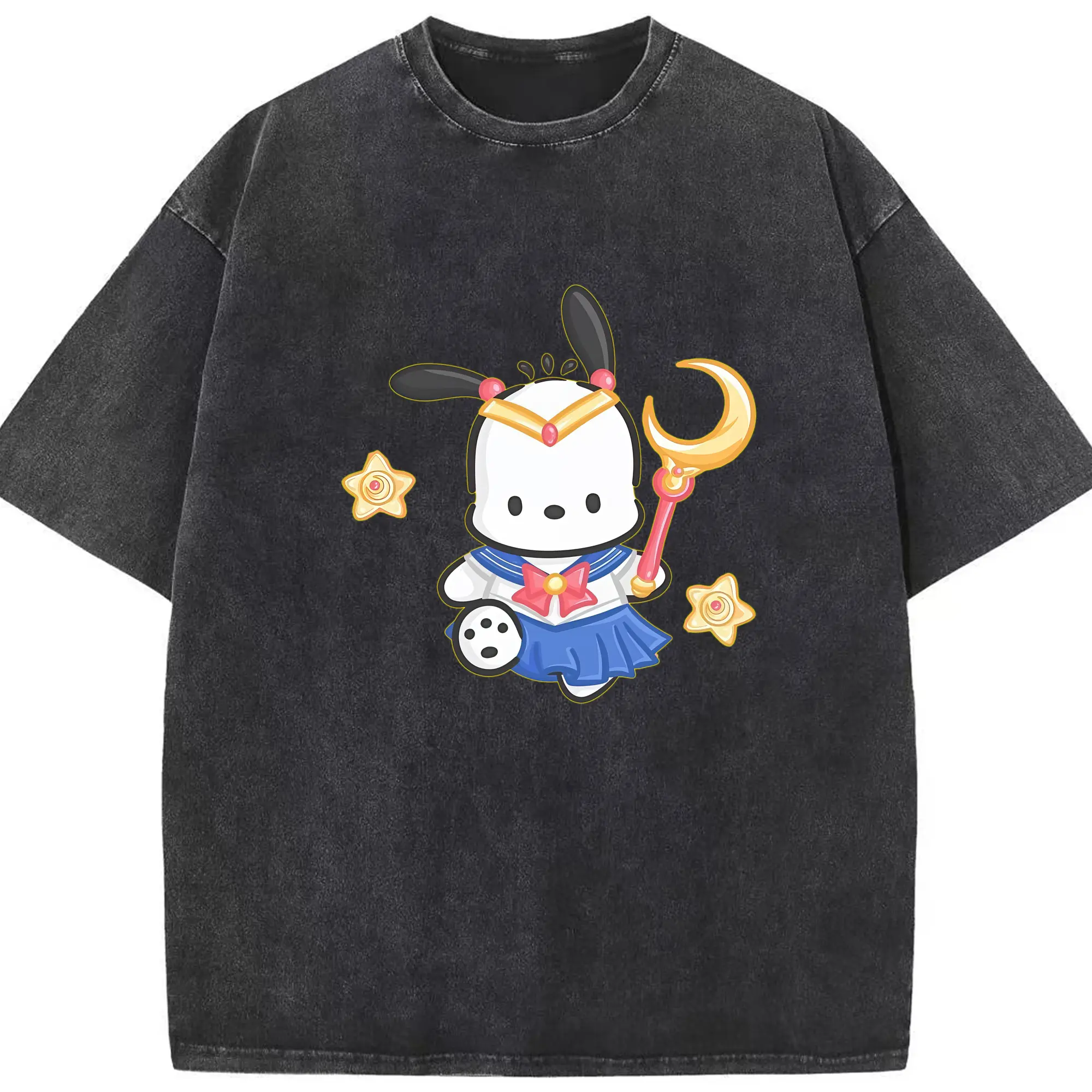 サンリオ グッズ,ポチャッコ - 綿100％ ヴィンテージ風 半袖Tシャツ ・ フロントプリント ・ 柔らか肌触り ・ 通気性 快適 ・ スポーツ カジュアル 外出用