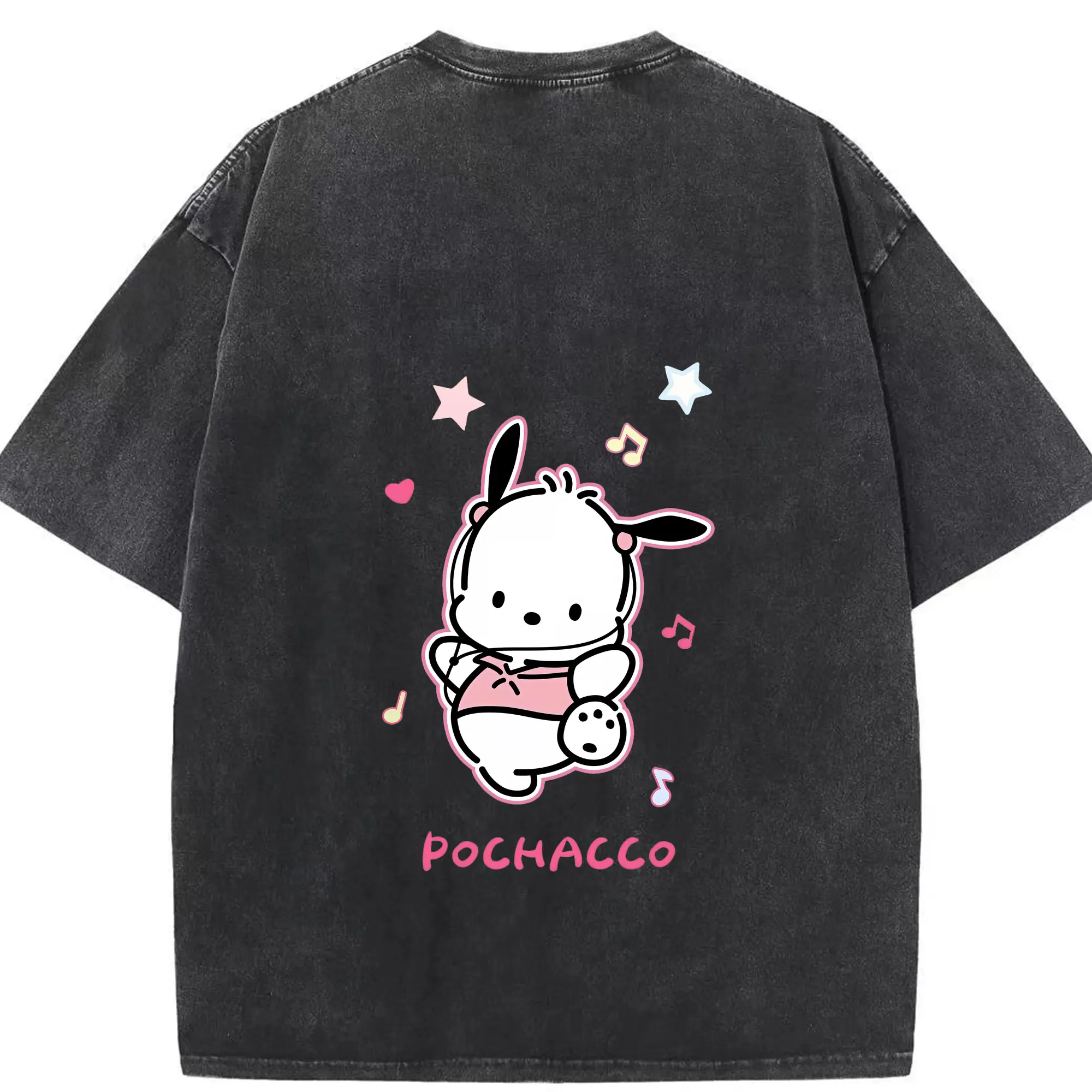 サンリオ グッズ,ポチャッコ - 綿100％ ヴィンテージ風 半袖Tシャツ ・ 背面プリント ・ 柔らか肌触り ・ 通気性 快適 ・ スポーツ カジュアル 外出用