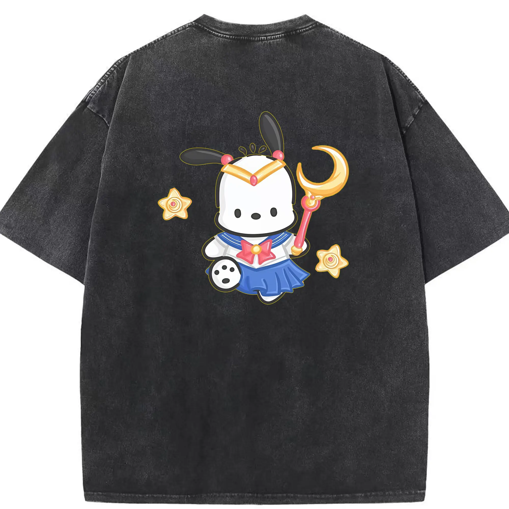 サンリオ グッズ,ポチャッコ - 綿100％ ヴィンテージ風 半袖Tシャツ ・ 背面プリント ・ 柔らか肌触り ・ 通気性 快適 ・ スポーツ カジュアル 外出用