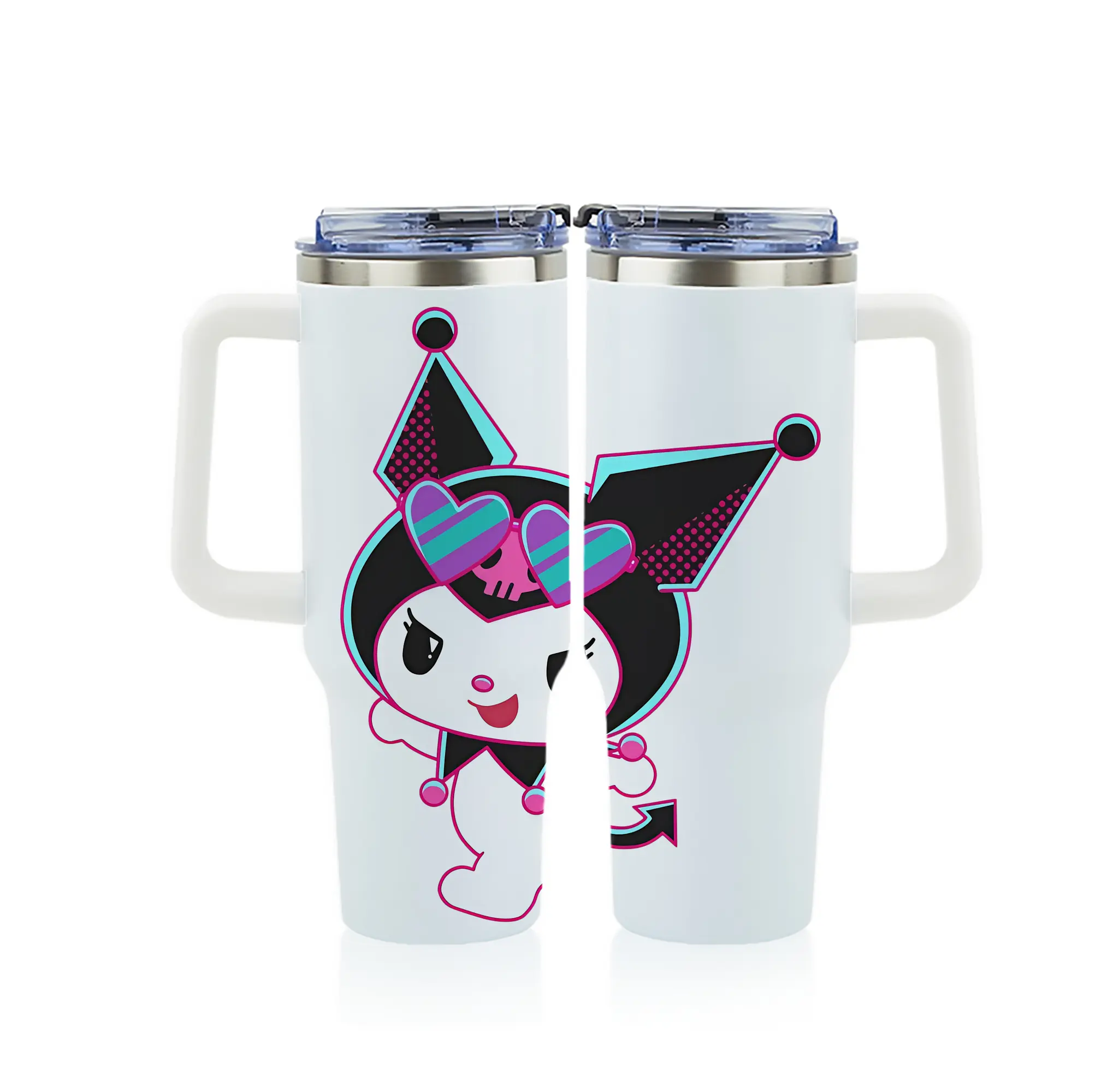 サンリオ グッズ,クロミ - 1200mL フルプリント車用タンブラー ・ 304ステンレス 内側 ・ 201ステンレス 外側 ・ 保温 保冷 ・ 通勤 ドライブ アウトドア用