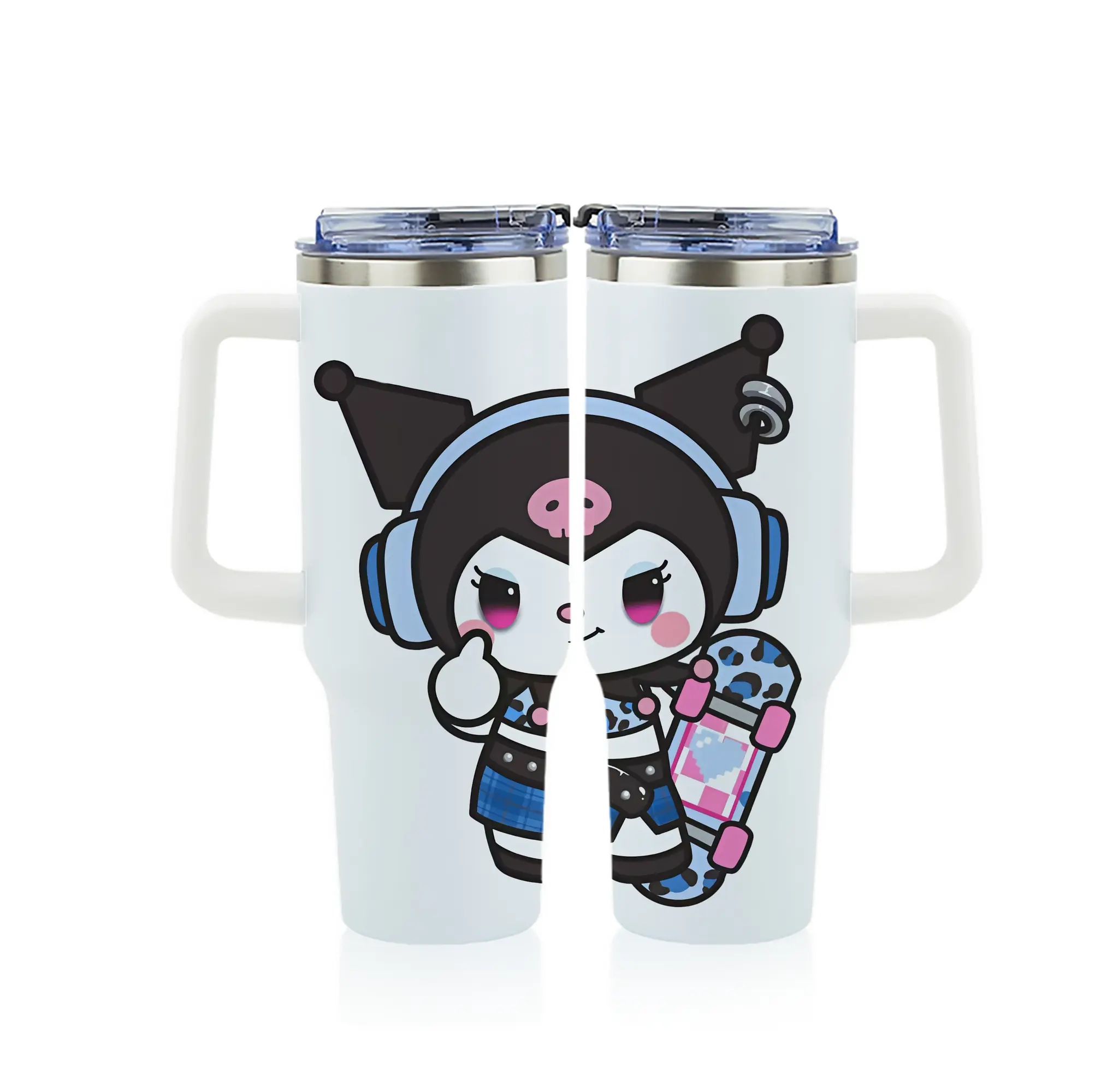 サンリオ グッズ,クロミ - 1200mL フルプリント車用タンブラー ・ 304ステンレス 内側 ・ 201ステンレス 外側 ・ 保温 保冷 ・ 通勤 ドライブ アウトドア用