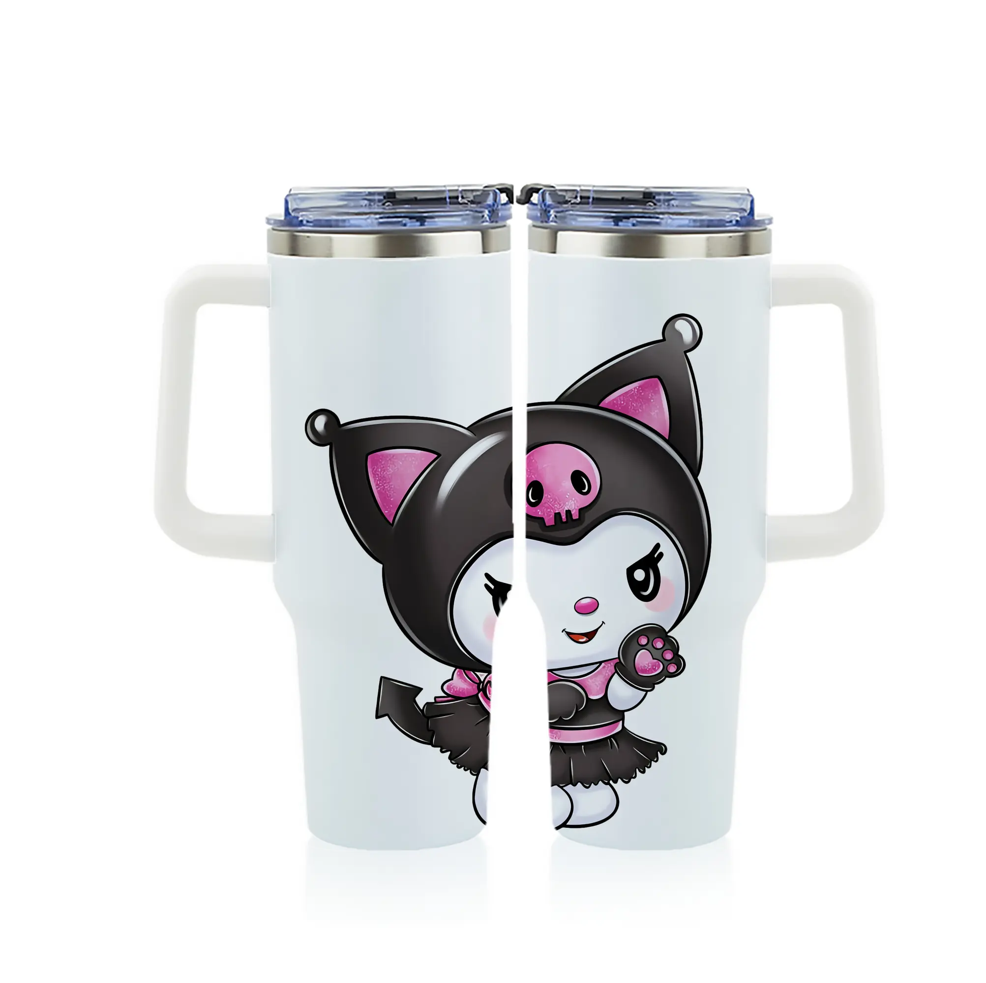 サンリオ グッズ,クロミ - 1200mL フルプリント車用タンブラー ・ 304ステンレス 内側 ・ 201ステンレス 外側 ・ 保温 保冷 ・ 通勤 ドライブ アウトドア用