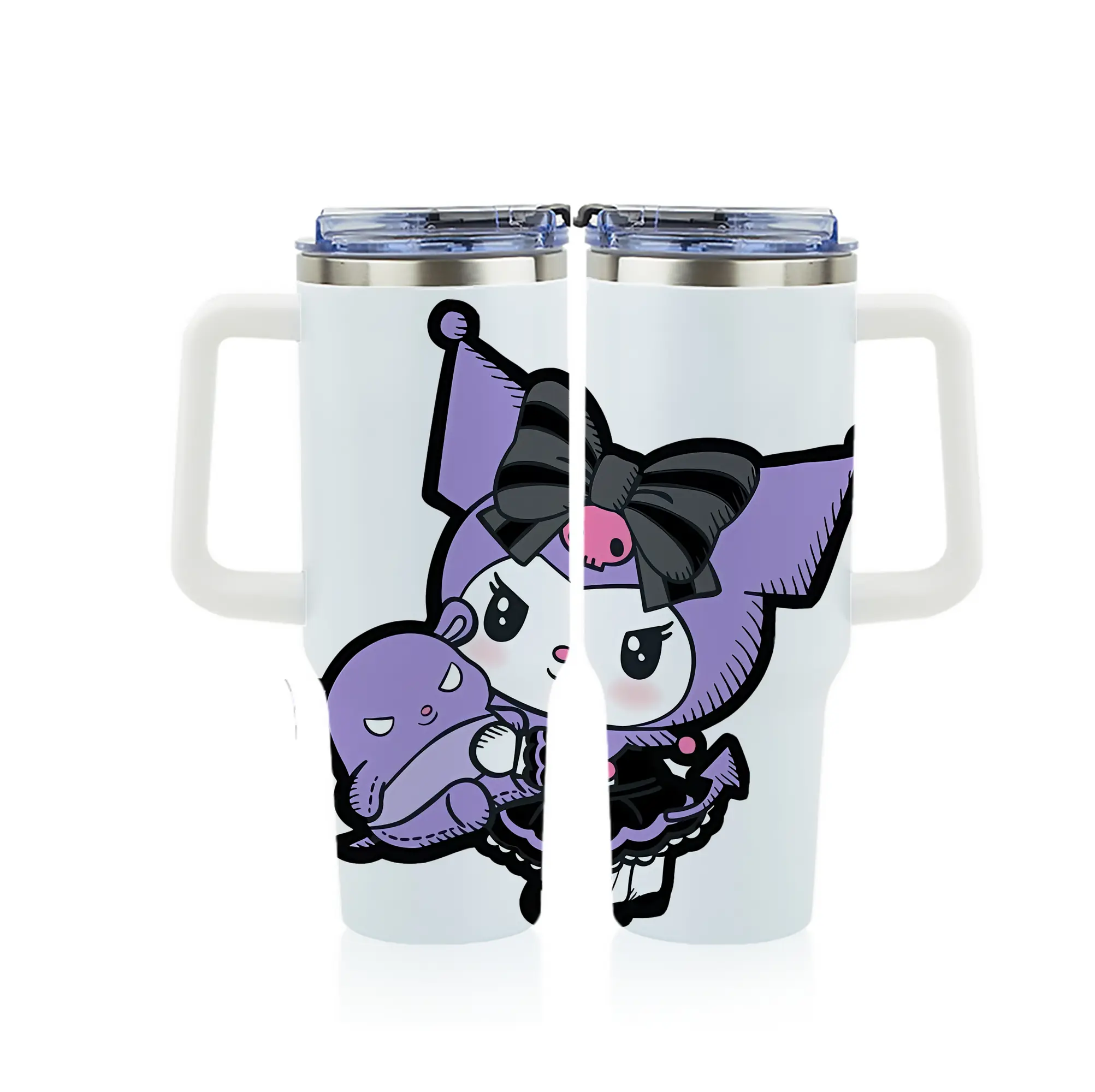 サンリオ グッズ,クロミ - 1200mL フルプリント車用タンブラー ・ 304ステンレス 内側 ・ 201ステンレス 外側 ・ 保温 保冷 ・ 通勤 ドライブ アウトドア用