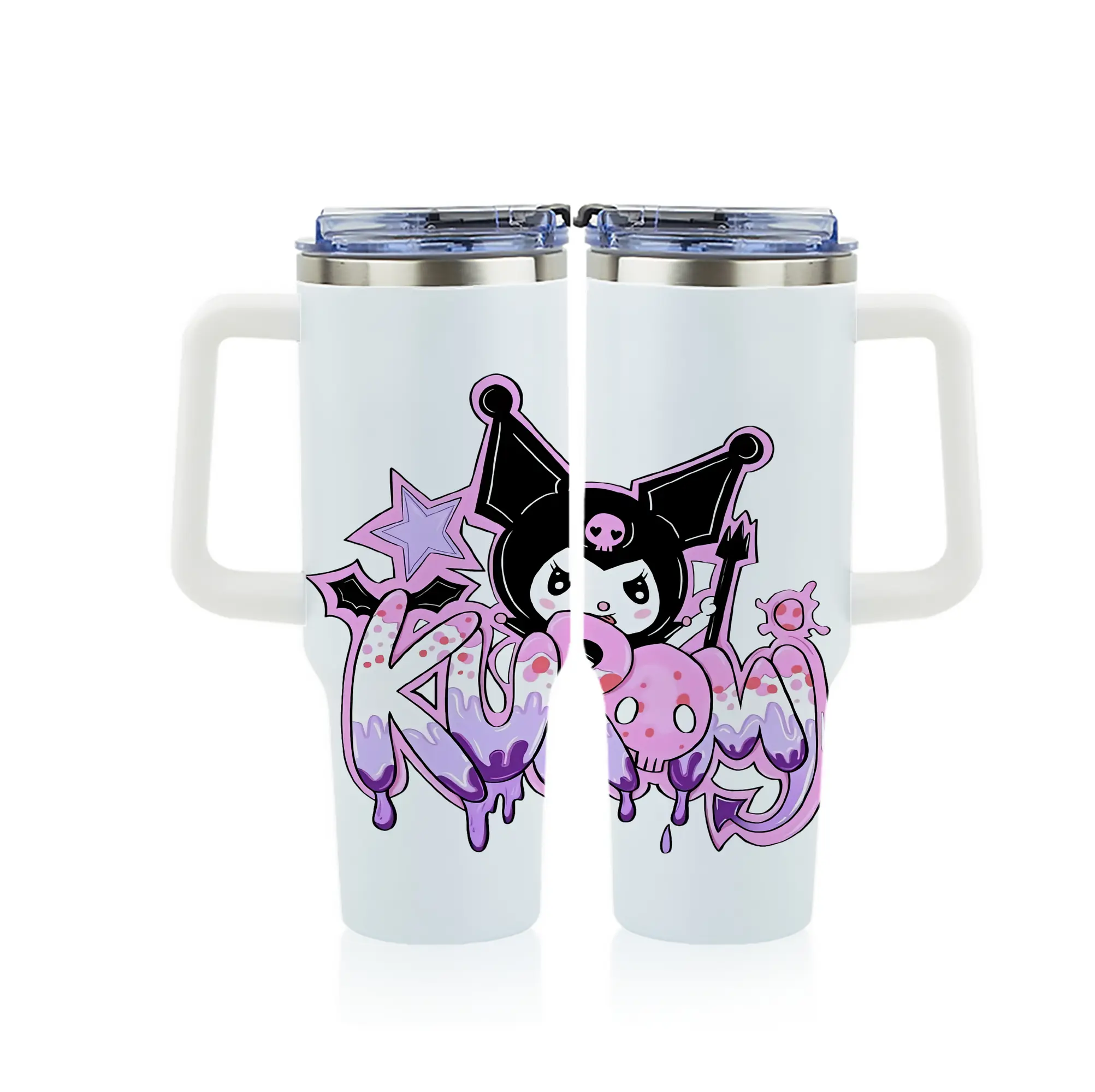 サンリオ グッズ,クロミ - 1200mL フルプリント車用タンブラー ・ 304ステンレス 内側 ・ 201ステンレス 外側 ・ 保温 保冷 ・ 通勤 ドライブ アウトドア用