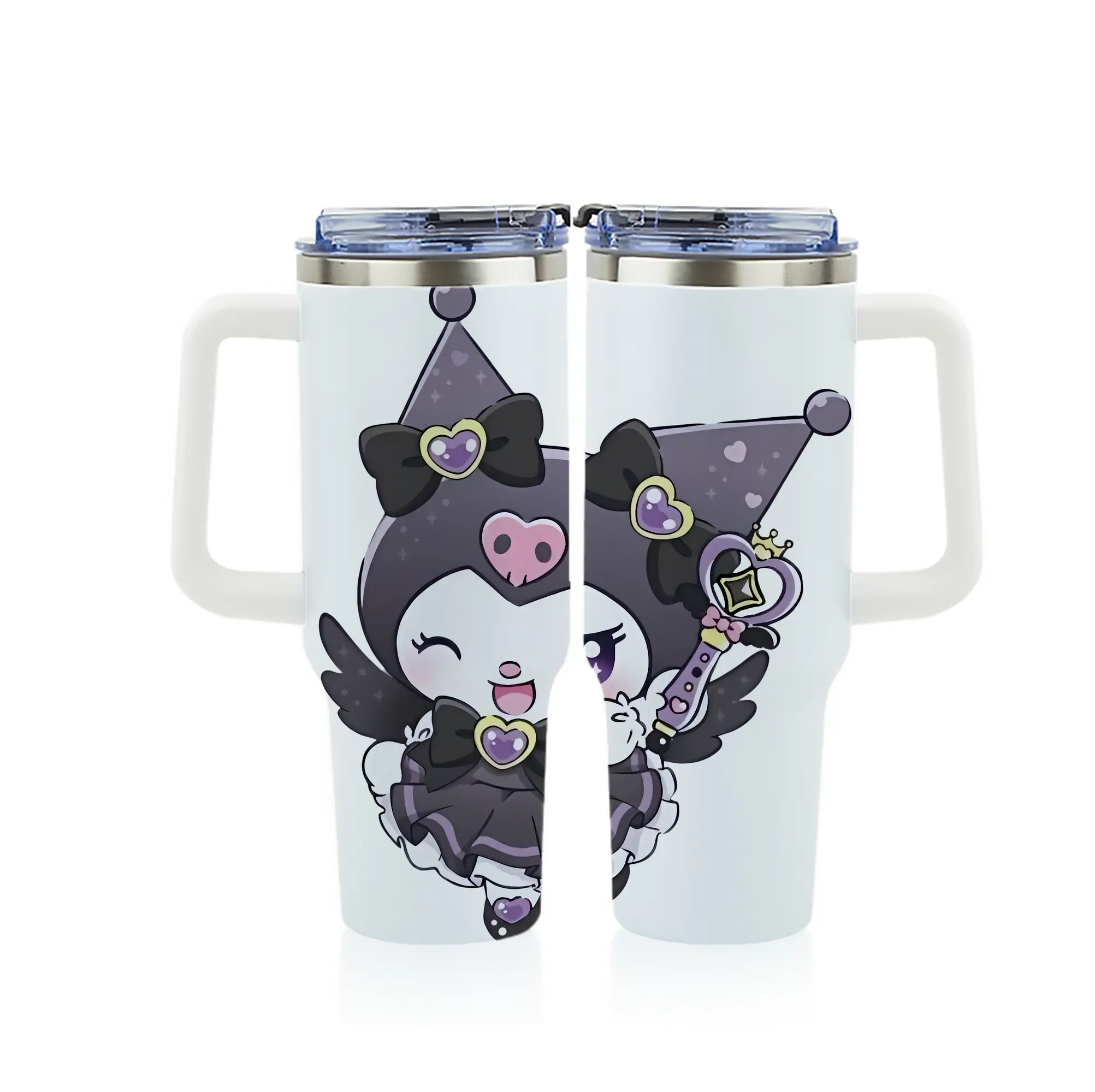 サンリオ グッズ,クロミ - 1200mL フルプリント車用タンブラー ・ 304ステンレス 内側 ・ 201ステンレス 外側 ・ 保温 保冷 ・ 通勤 ドライブ アウトドア用