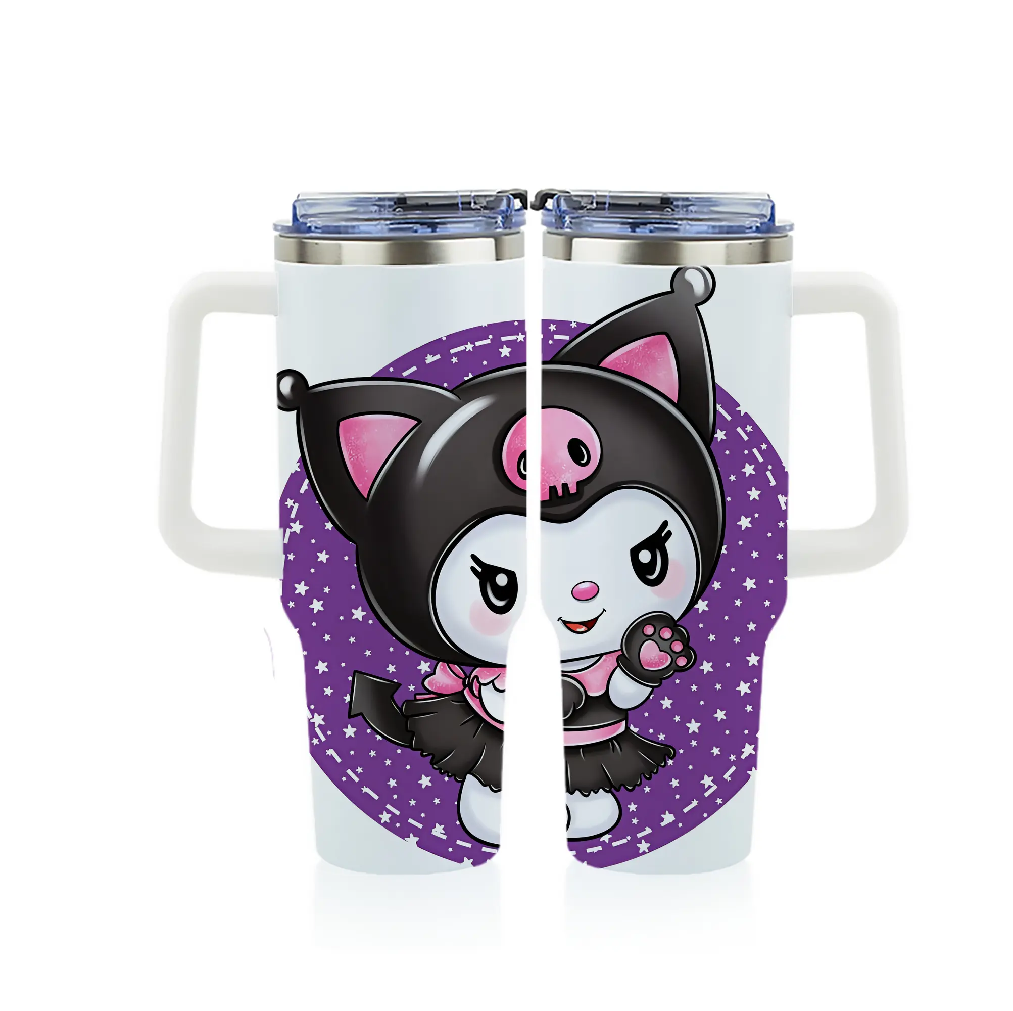 サンリオ グッズ,クロミ - 1200mL フルプリント車用タンブラー ・ 304ステンレス 内側 ・ 201ステンレス 外側 ・ 保温 保冷 ・ 通勤 ドライブ アウトドア用