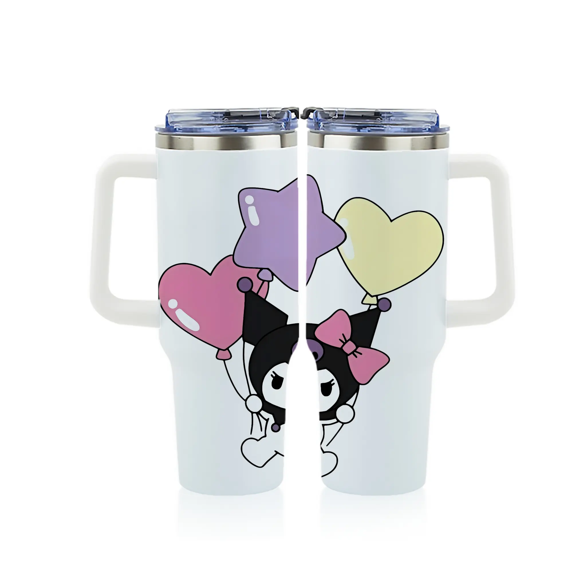 サンリオ グッズ,クロミ - 1200mL フルプリント車用タンブラー ・ 304ステンレス 内側 ・ 201ステンレス 外側 ・ 保温 保冷 ・ 通勤 ドライブ アウトドア用