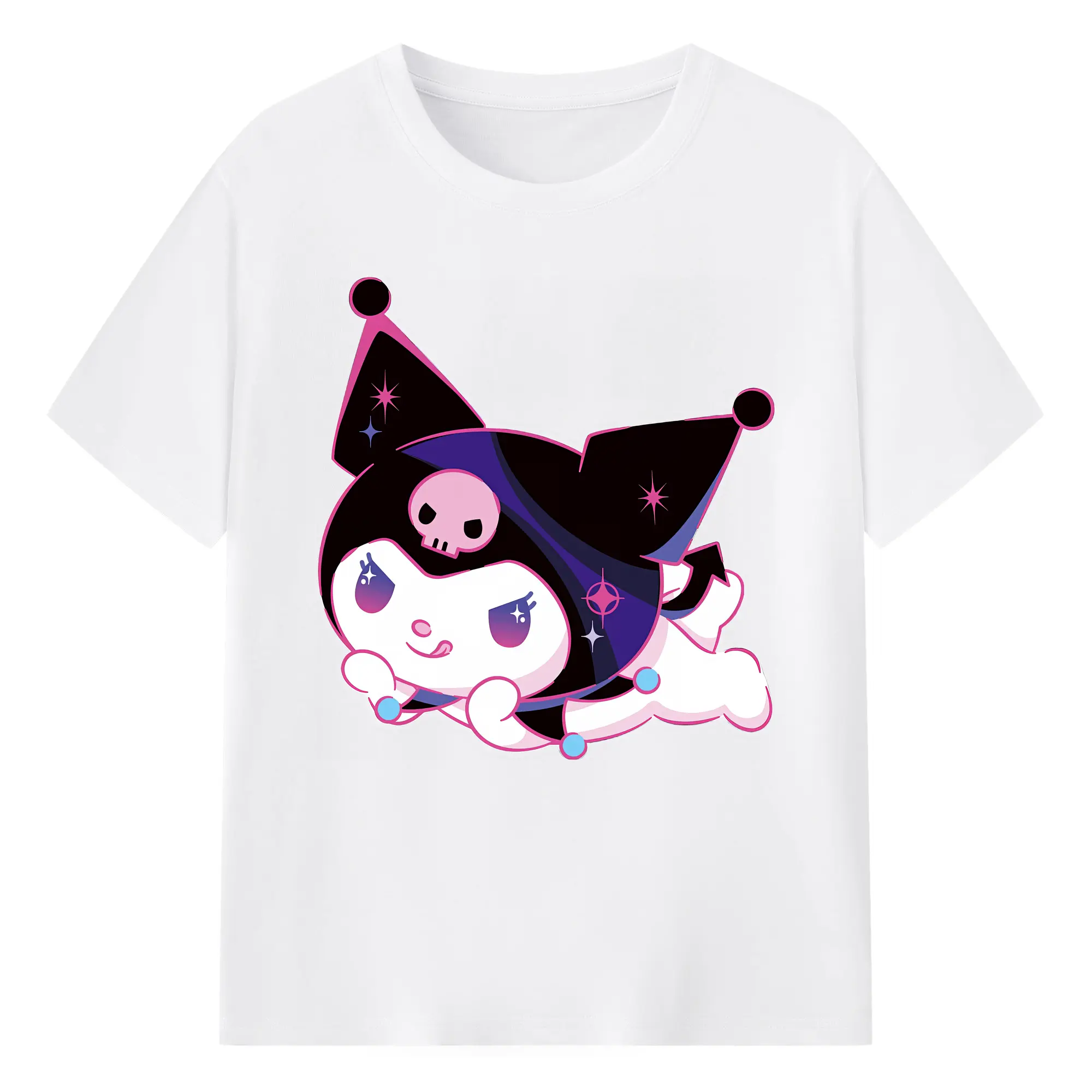 サンリオ グッズ,クロミ - 綿100％ 半袖Tシャツ ・ フロントプリント ・ 快適 通気性 ・ 日常使い 散歩 スポーツ用