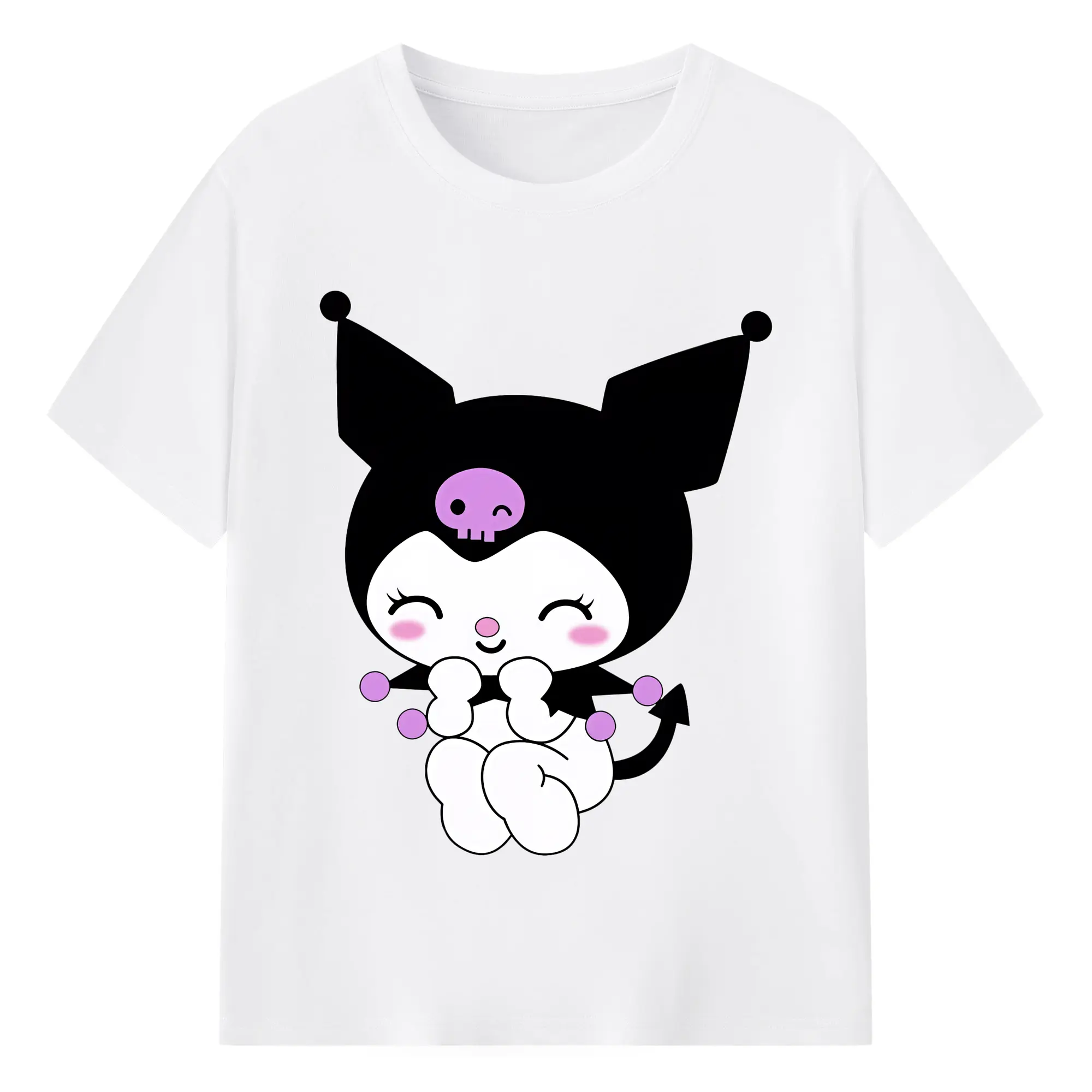 サンリオ グッズ,クロミ - 綿100％ 半袖Tシャツ ・ フロントプリント ・ 快適 通気性 ・ 日常使い 散歩 スポーツ用