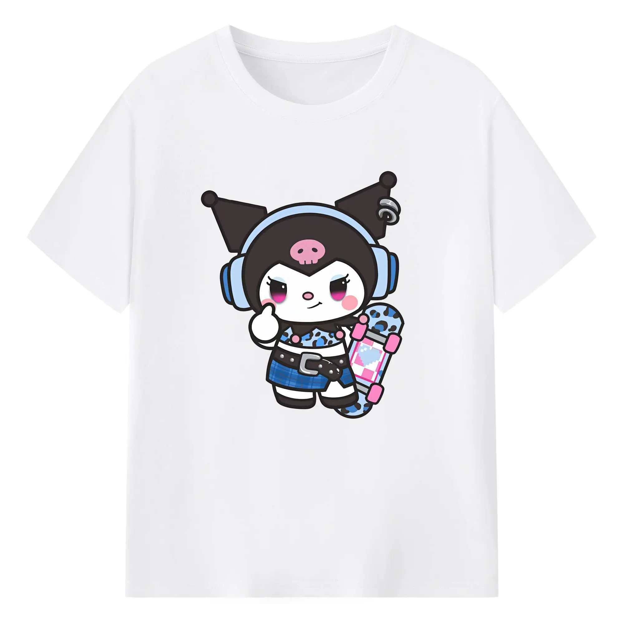 サンリオ グッズ,クロミ - 綿100％ 半袖Tシャツ ・ フロントプリント ・ 快適 通気性 ・ 日常使い 散歩 スポーツ用