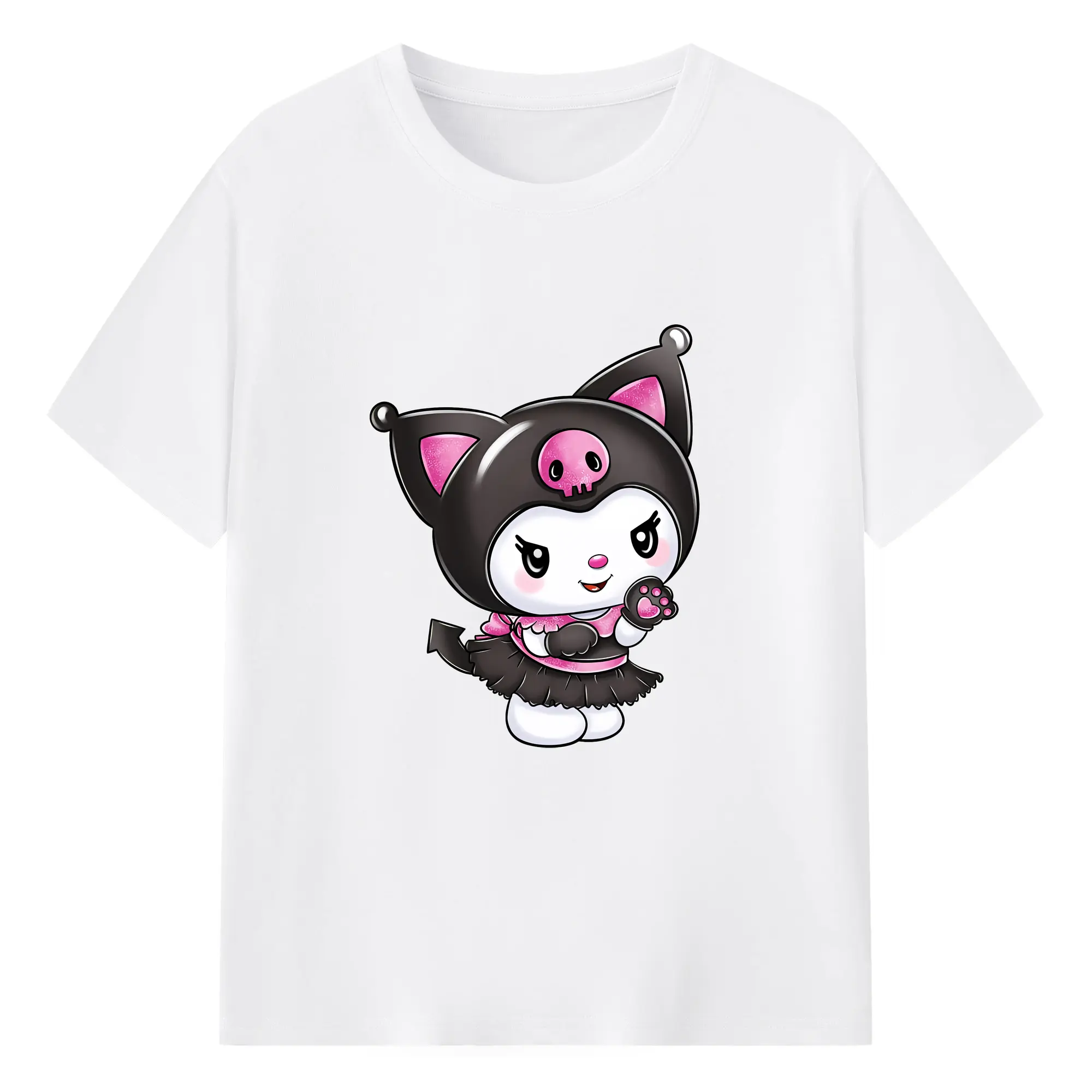 サンリオ グッズ,クロミ - 綿100％ 半袖Tシャツ ・ フロントプリント ・ 快適 通気性 ・ 日常使い 散歩 スポーツ用