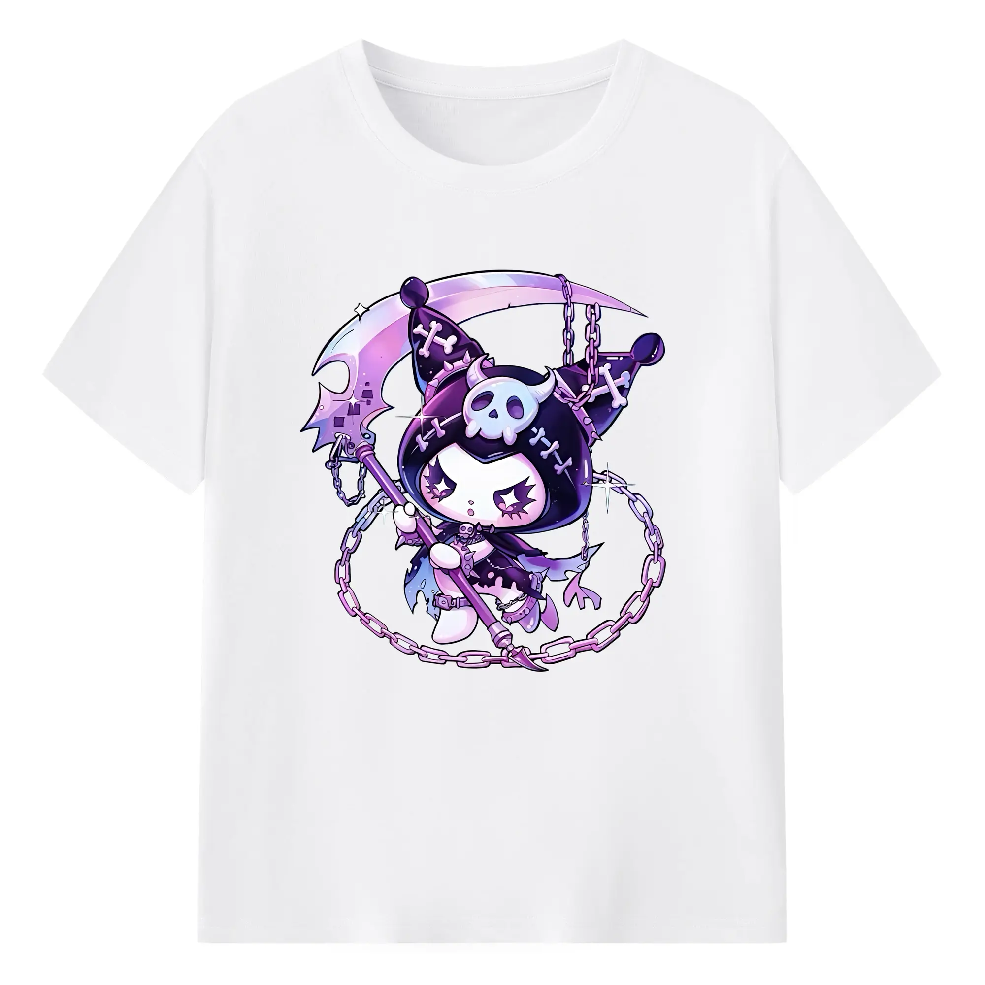 サンリオ グッズ,クロミ - 綿100％ 半袖Tシャツ ・ フロントプリント ・ 快適 通気性 ・ 日常使い 散歩 スポーツ用