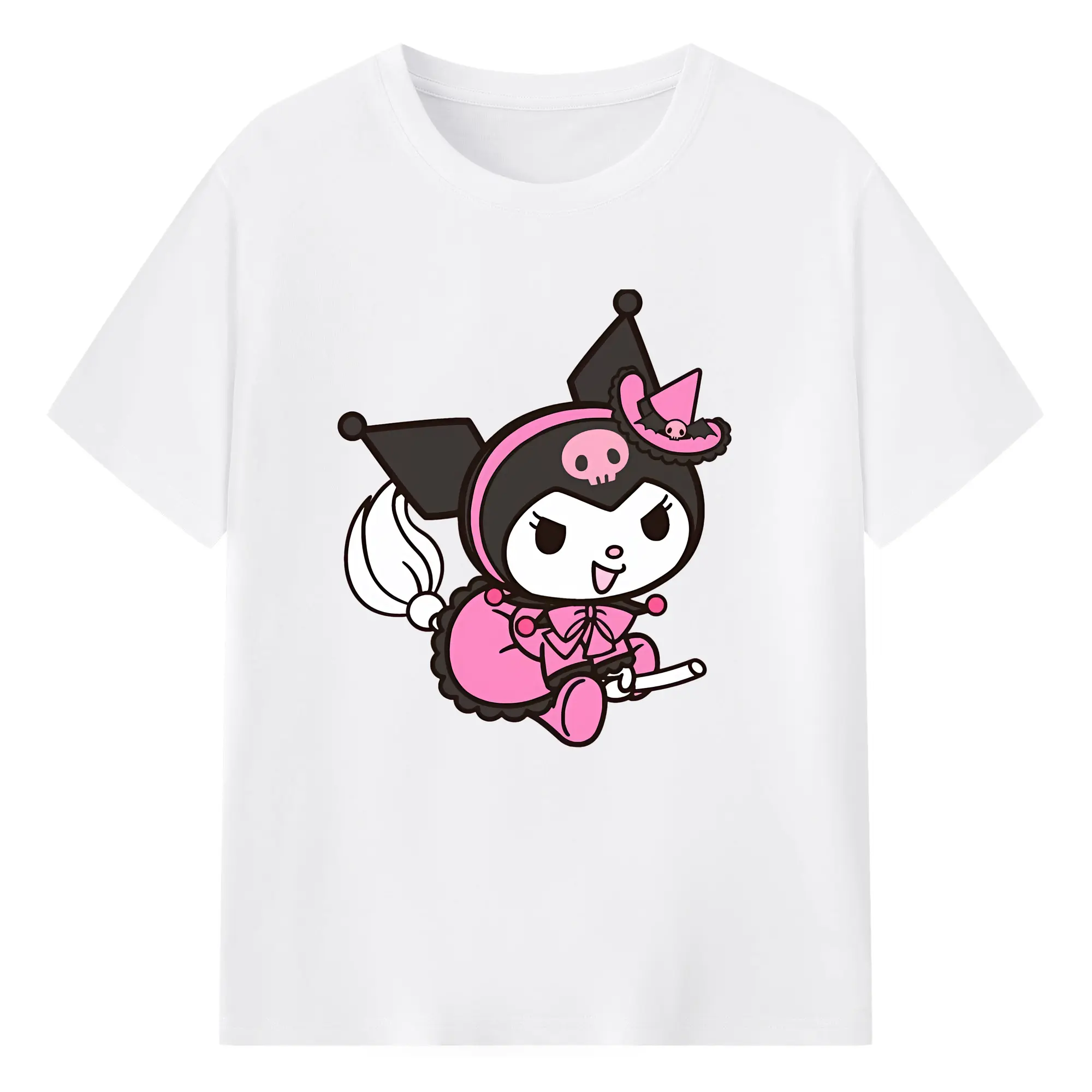 サンリオ グッズ,クロミ - 綿100％ 半袖Tシャツ ・ フロントプリント ・ 快適 通気性 ・ 日常使い 散歩 スポーツ用