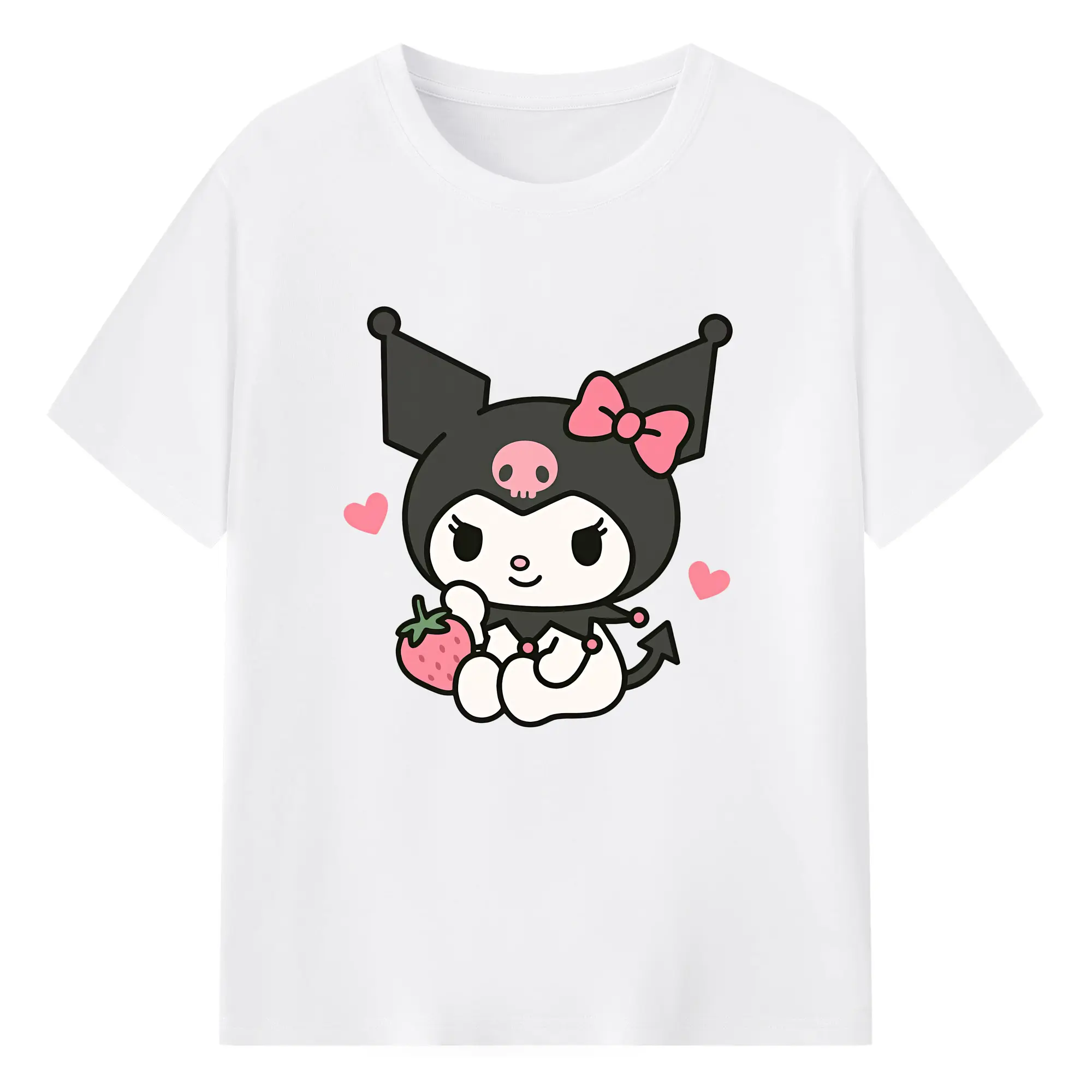 サンリオ グッズ,クロミ - 綿100％ 半袖Tシャツ ・ フロントプリント ・ 快適 通気性 ・ 日常使い 散歩 スポーツ用