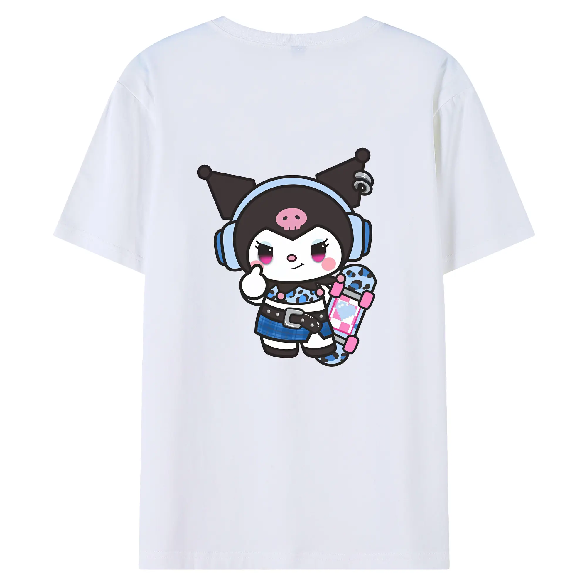 サンリオ グッズ,クロミ - 綿100％ 半袖Tシャツ ・ バックプリント ・ 快適 通気性 ・ 日常使い 散歩 スポーツ用