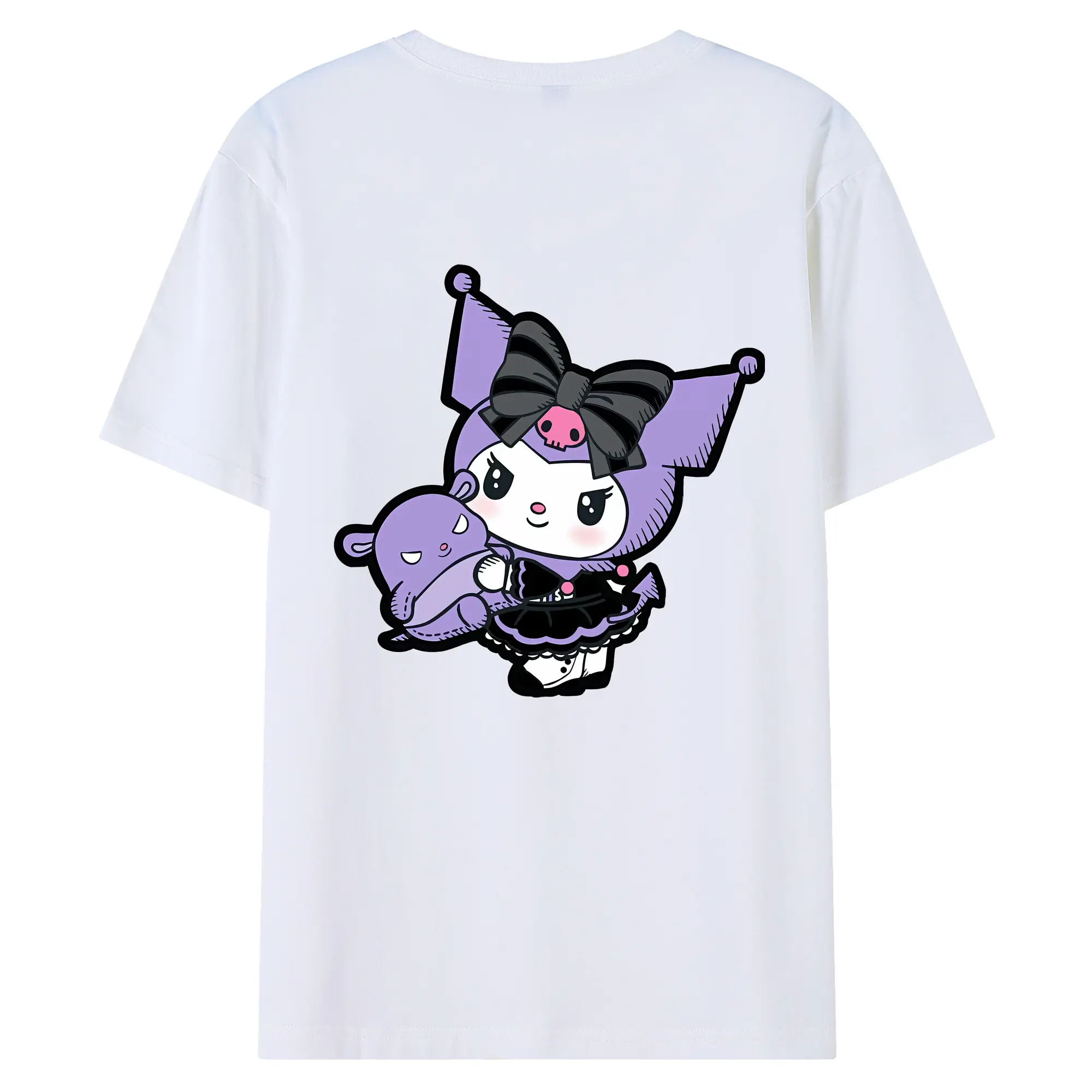 サンリオ グッズ,クロミ - 綿100％ 半袖Tシャツ ・ バックプリント ・ 快適 通気性 ・ 日常使い 散歩 スポーツ用