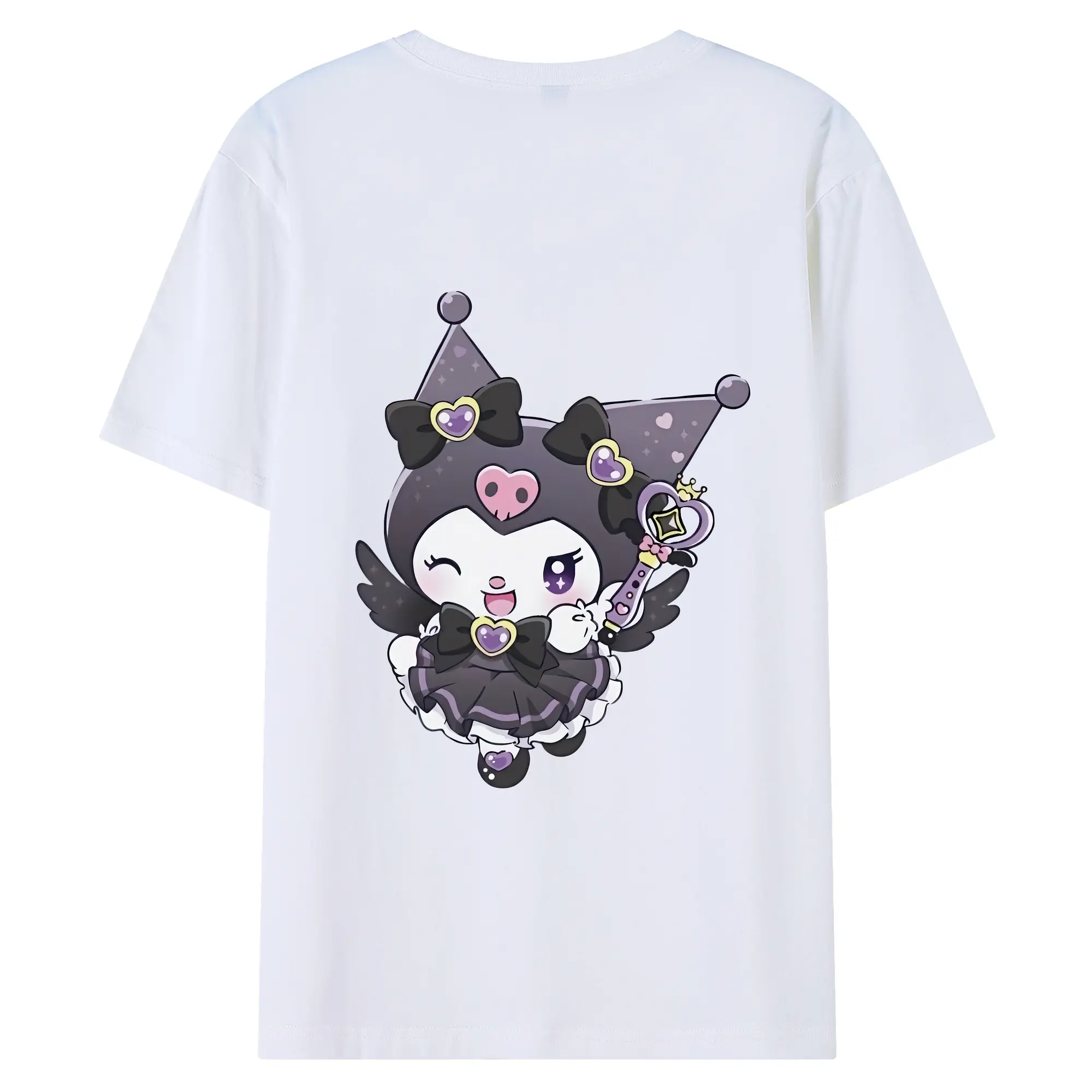 サンリオ グッズ,クロミ - 綿100％ 半袖Tシャツ ・ バックプリント ・ 快適 通気性 ・ 日常使い 散歩 スポーツ用