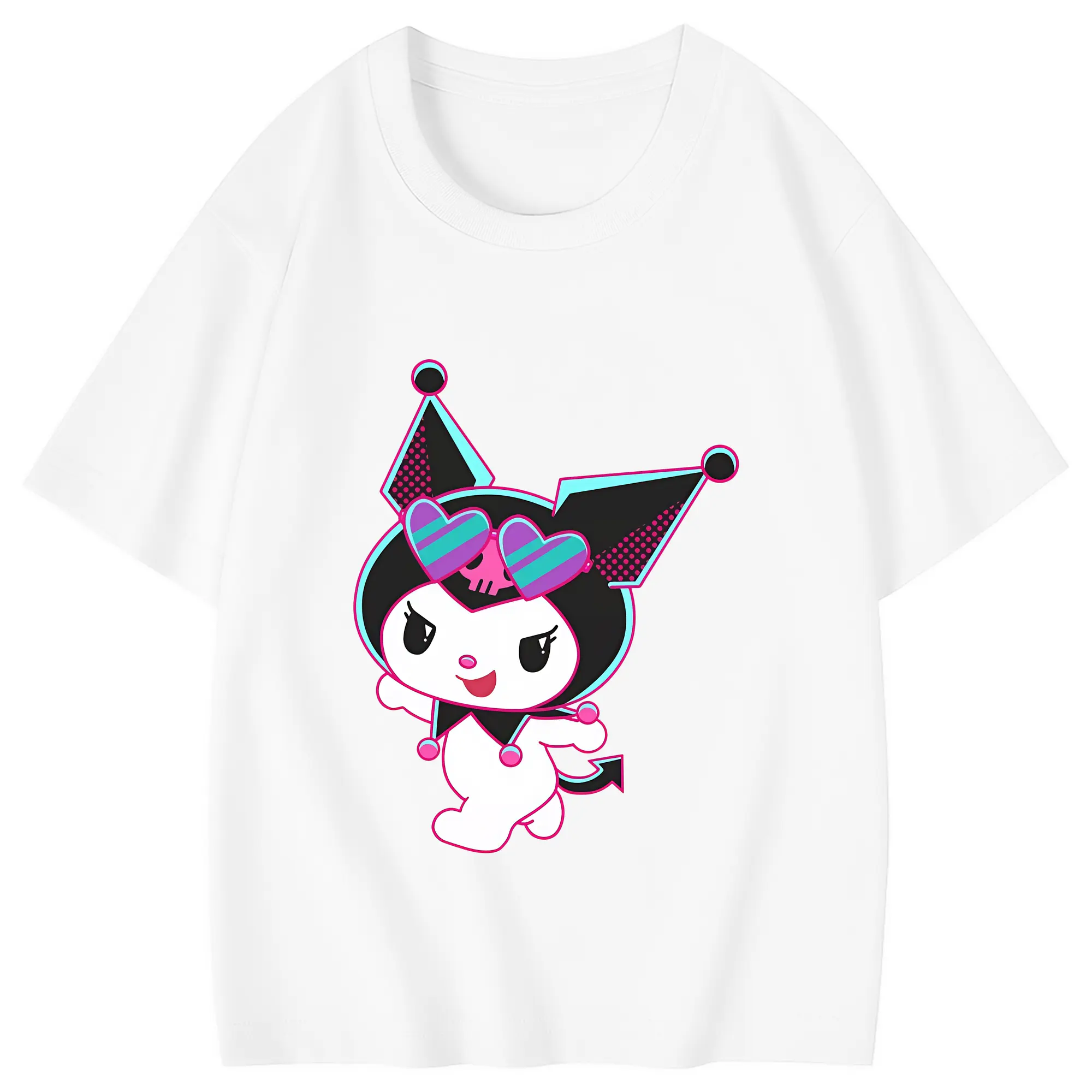 サンリオ グッズ,クロミ - 綿100％ キッズTシャツ ・ フロントプリント ・ 快適 通気性 ・ スポーツ カジュアル 散歩用