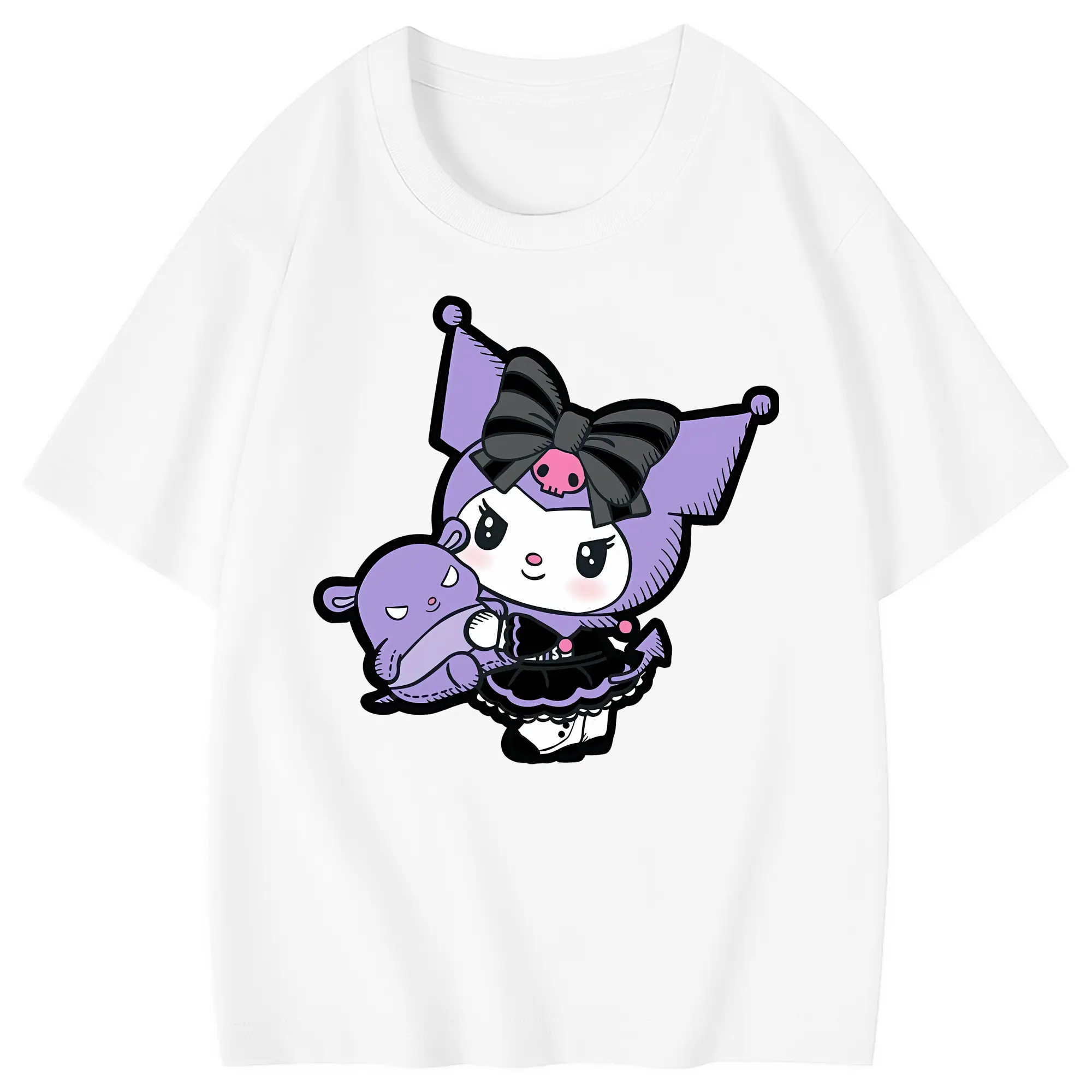 サンリオ グッズ,クロミ - 綿100％ キッズTシャツ ・ フロントプリント ・ 快適 通気性 ・ スポーツ カジュアル 散歩用