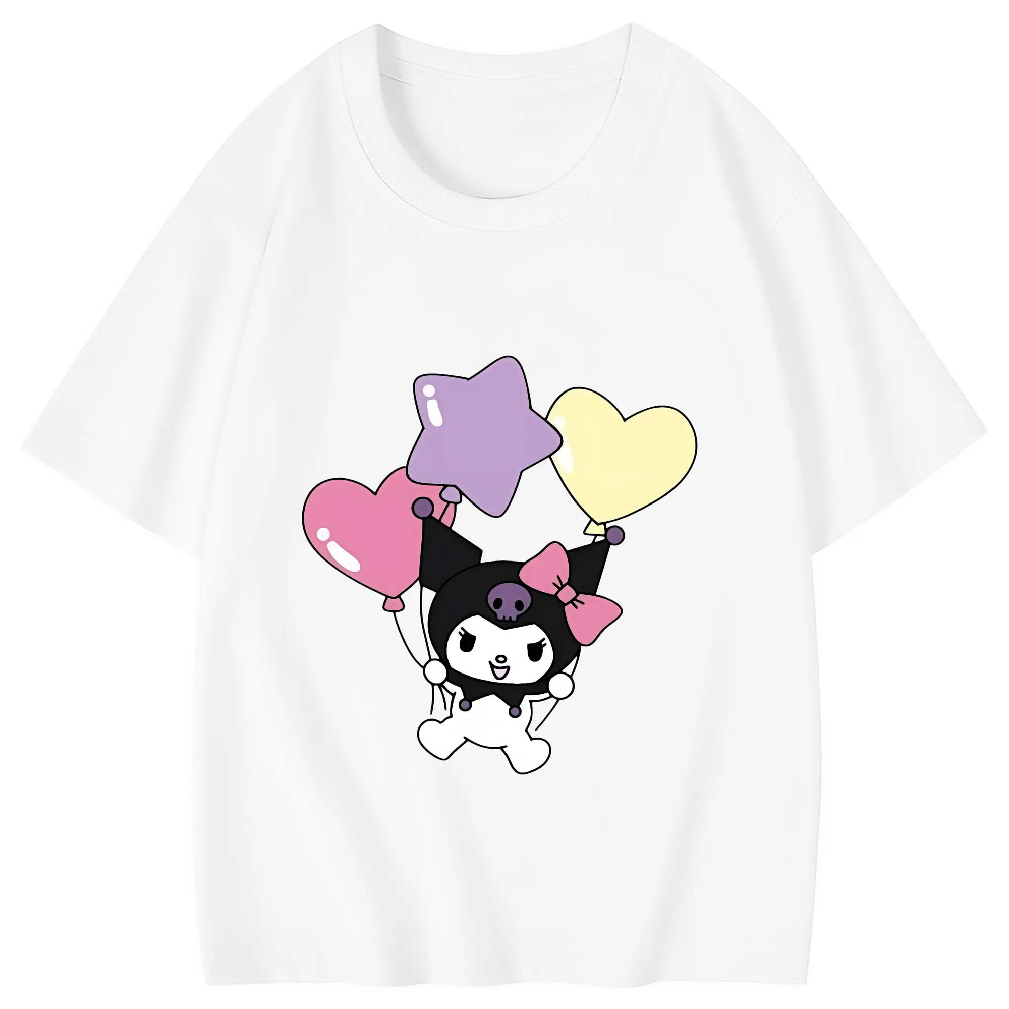 サンリオ グッズ,クロミ - 綿100％ キッズTシャツ ・ フロントプリント ・ 快適 通気性 ・ スポーツ カジュアル 散歩用