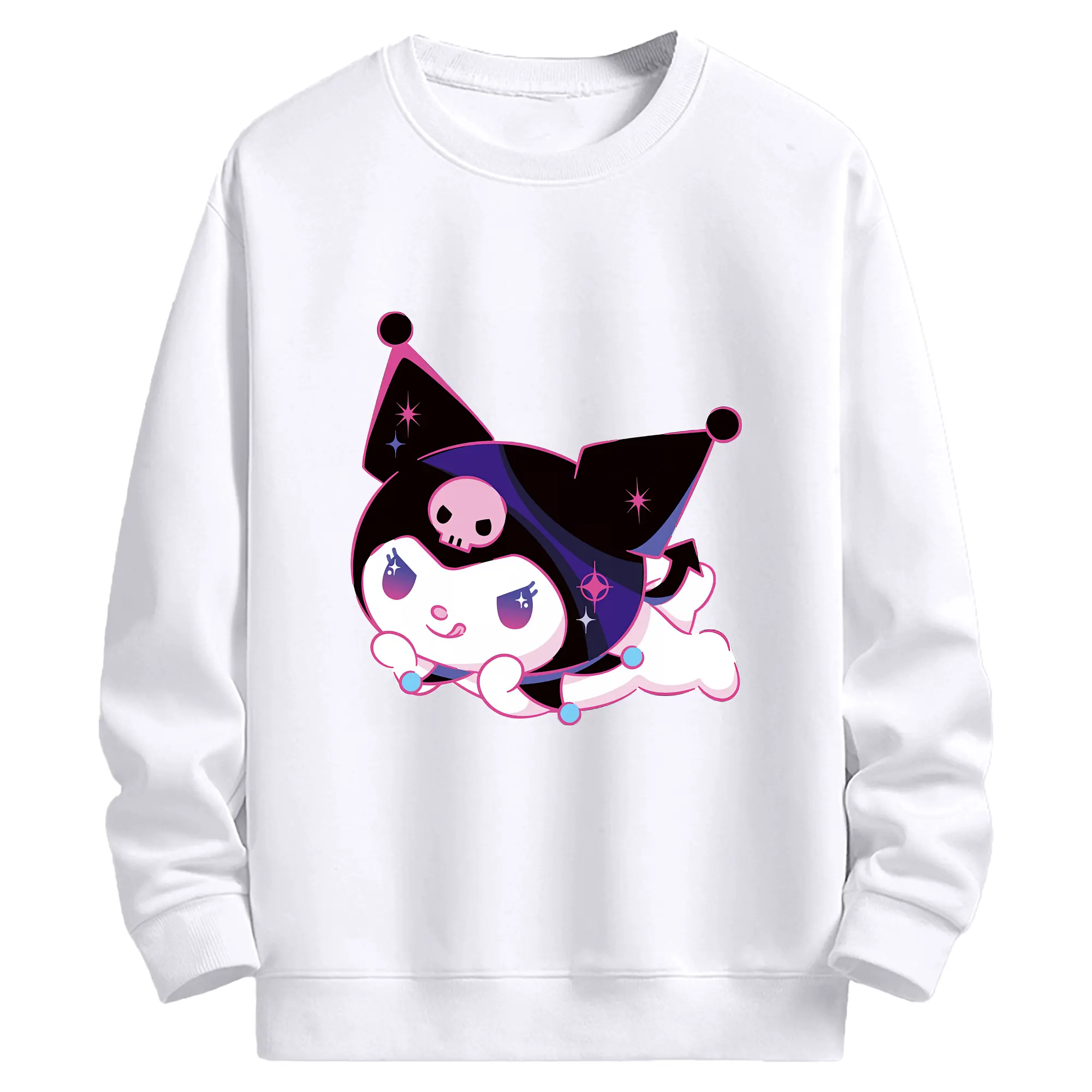 サンリオ グッズ,クロミ - 高品質 クルーネック スウェット ・ コットン59％ ポリエステル41％ ・ ユニセックス 長袖 トレーナー ・ カジュアル デイリー スポーツ 散歩用