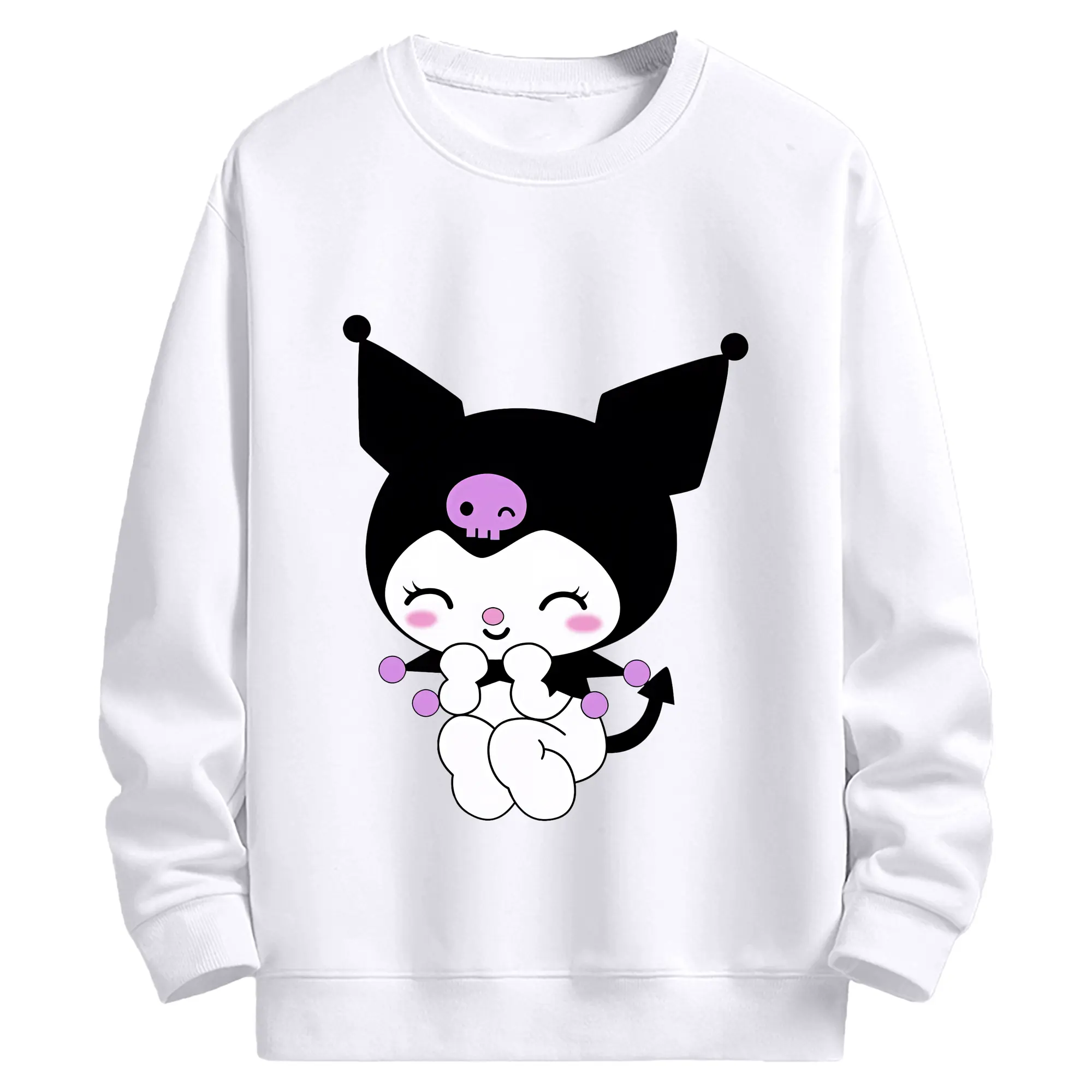 サンリオ グッズ,クロミ - 高品質 クルーネック スウェット ・ コットン59％ ポリエステル41％ ・ ユニセックス 長袖 トレーナー ・ カジュアル デイリー スポーツ 散歩用