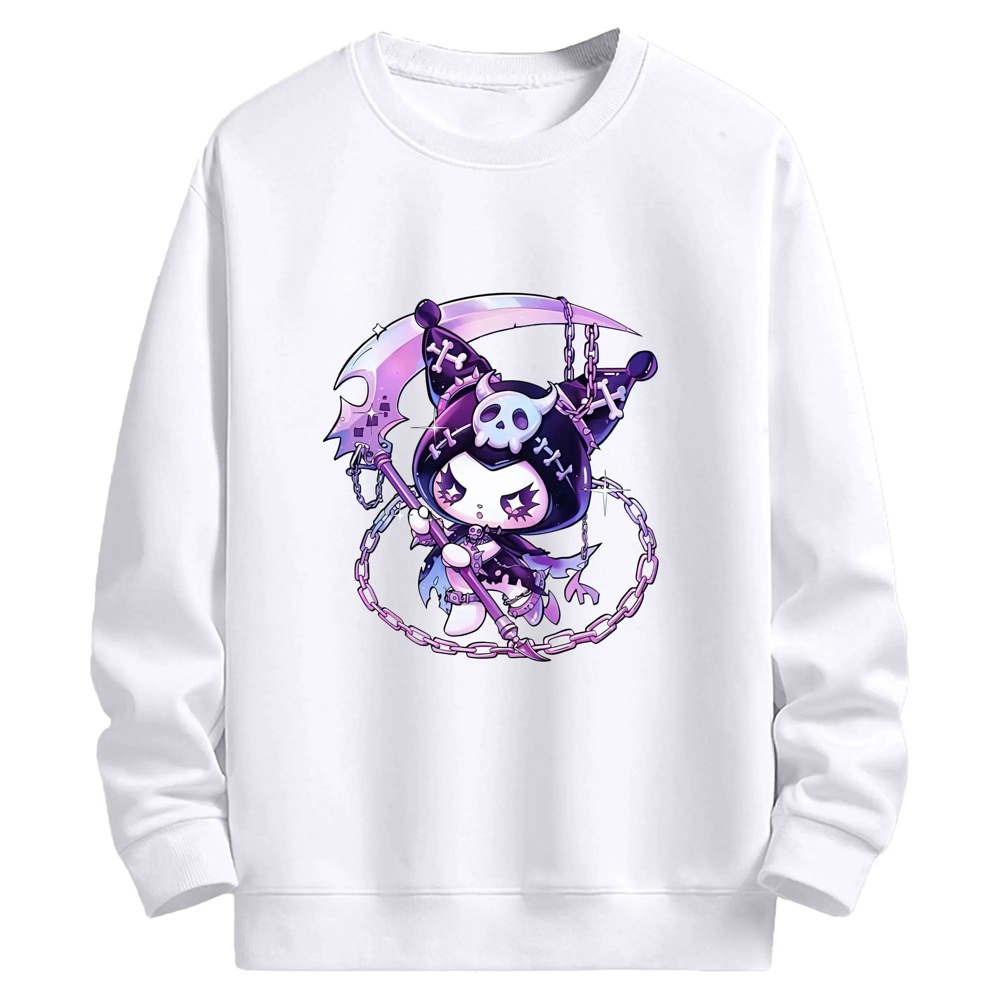 サンリオ グッズ,クロミ - 高品質 クルーネック スウェット ・ コットン59％ ポリエステル41％ ・ ユニセックス 長袖 トレーナー ・ カジュアル デイリー スポーツ 散歩用