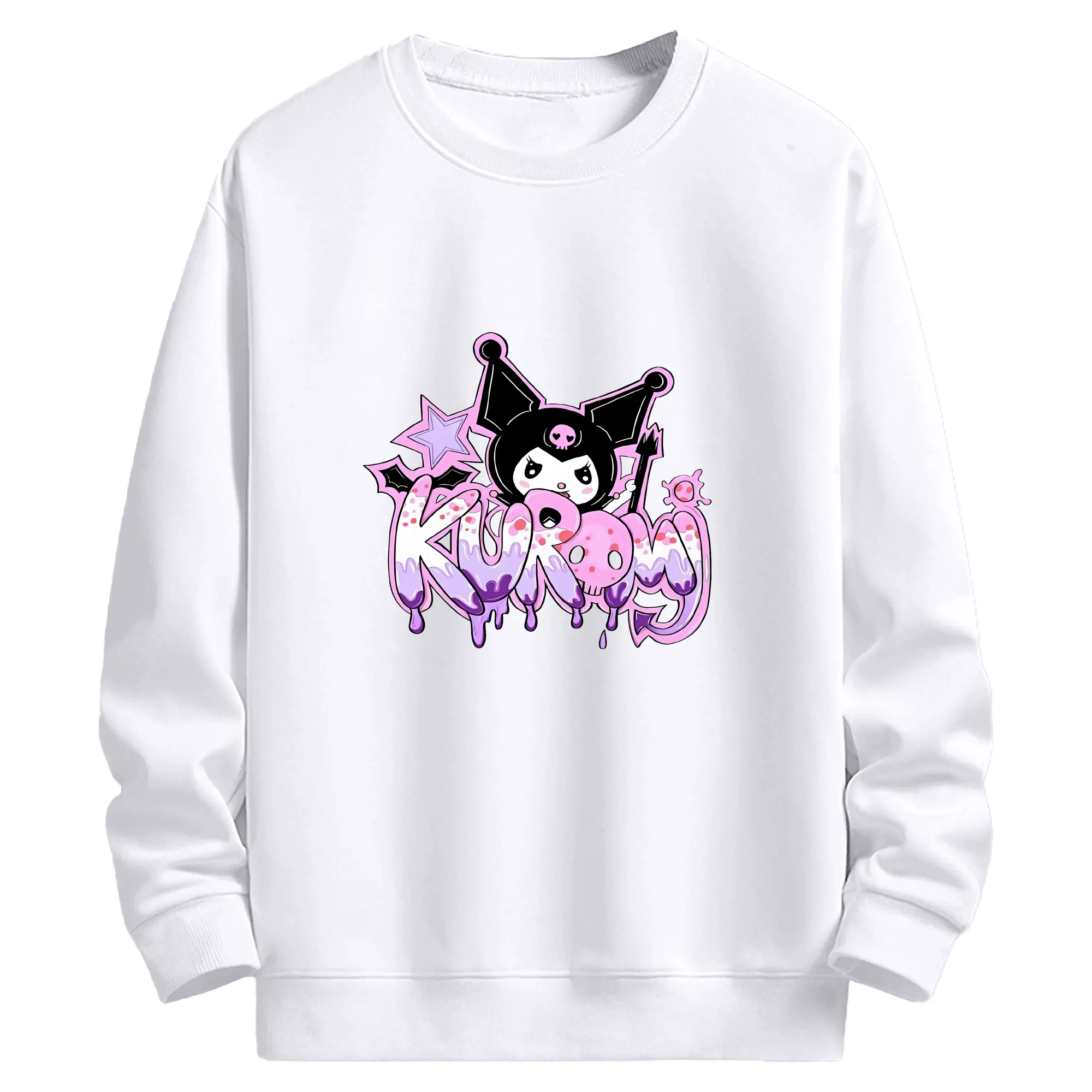 サンリオ グッズ,クロミ - 高品質 クルーネック スウェット ・ コットン59％ ポリエステル41％ ・ ユニセックス 長袖 トレーナー ・ カジュアル デイリー スポーツ 散歩用