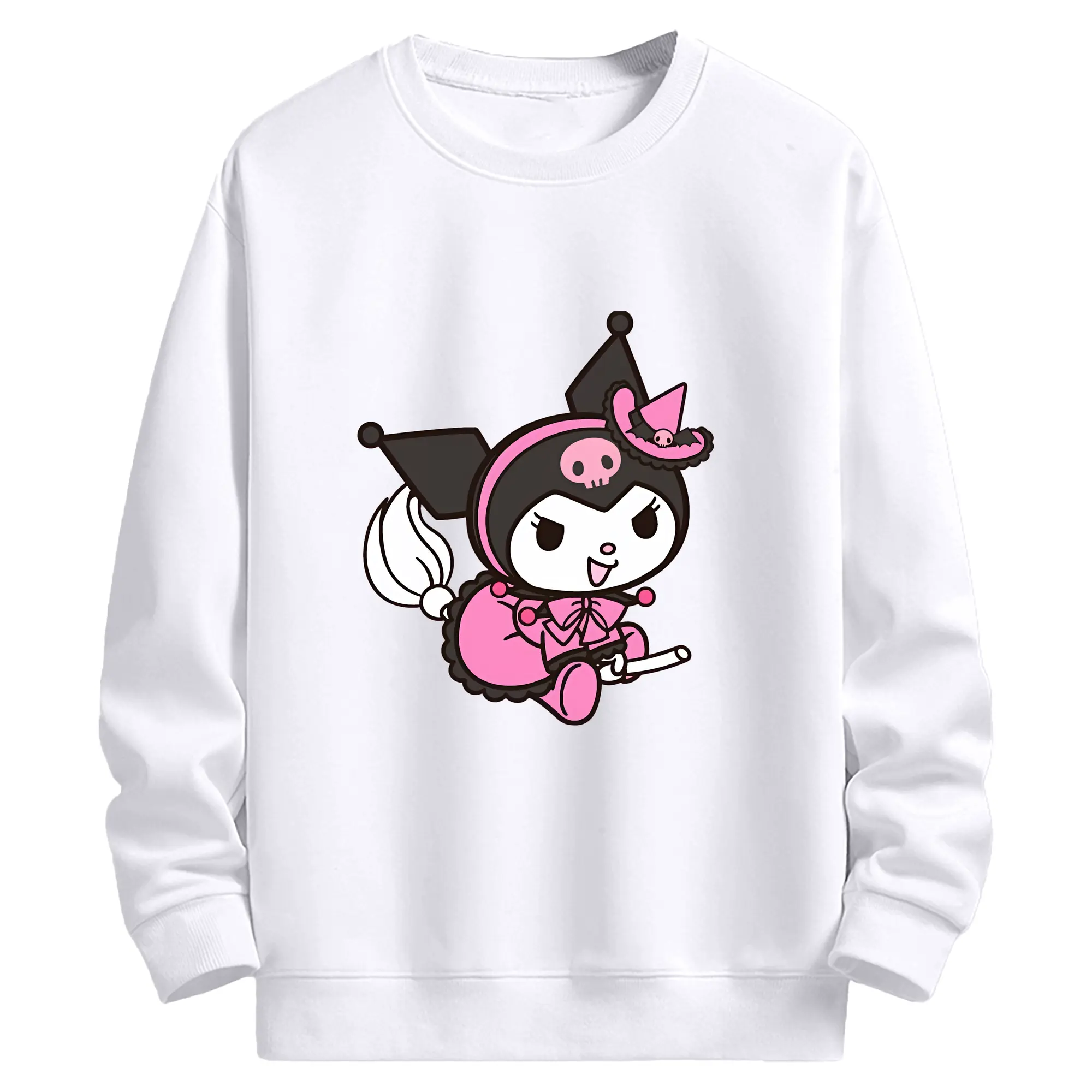 サンリオ グッズ,クロミ - 高品質 クルーネック スウェット ・ コットン59％ ポリエステル41％ ・ ユニセックス 長袖 トレーナー ・ カジュアル デイリー スポーツ 散歩用