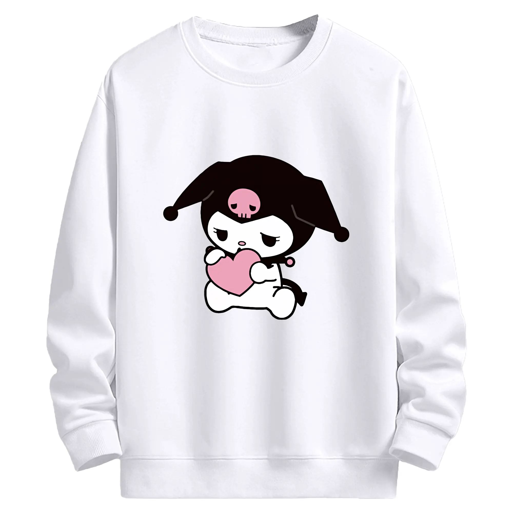 サンリオ グッズ,クロミ - 高品質 クルーネック スウェット ・ コットン59％ ポリエステル41％ ・ ユニセックス 長袖 トレーナー ・ カジュアル デイリー スポーツ 散歩用