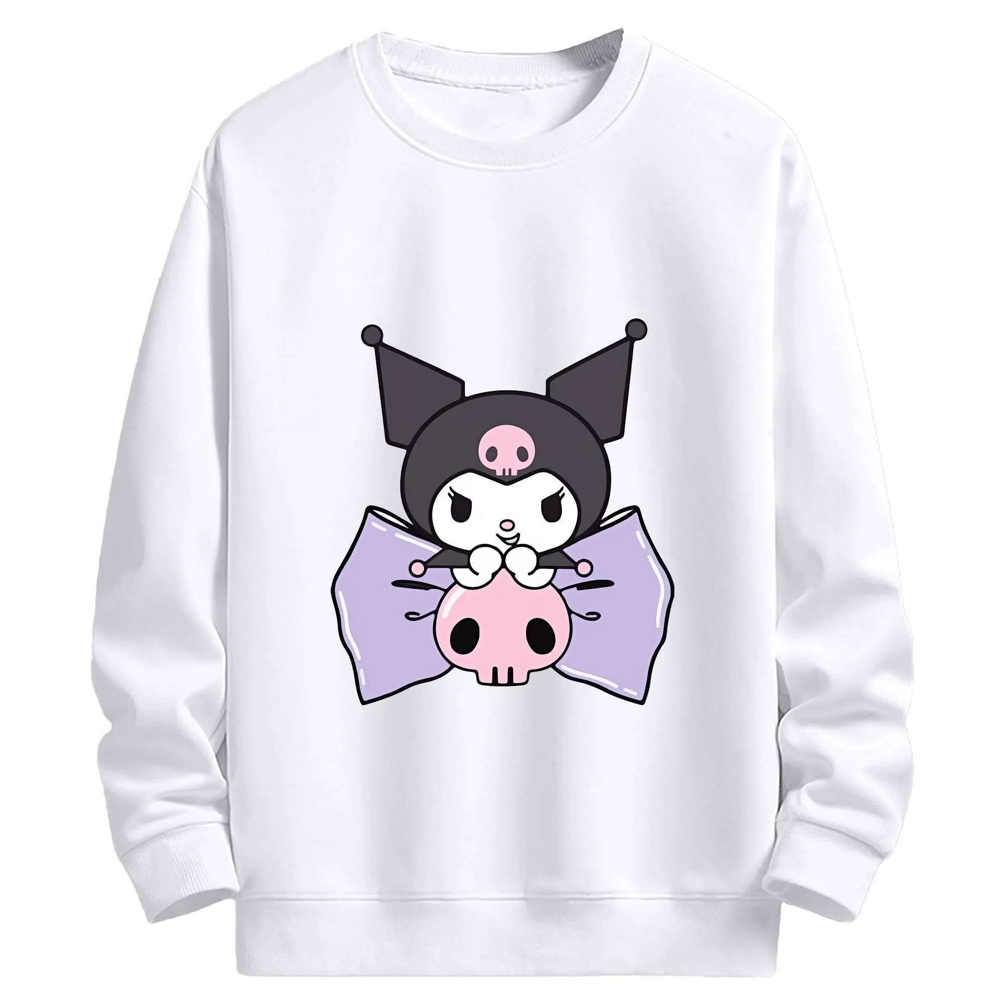 サンリオ グッズ,クロミ - 高品質 クルーネック スウェット ・ コットン59％ ポリエステル41％ ・ ユニセックス 長袖 トレーナー ・ カジュアル デイリー スポーツ 散歩用