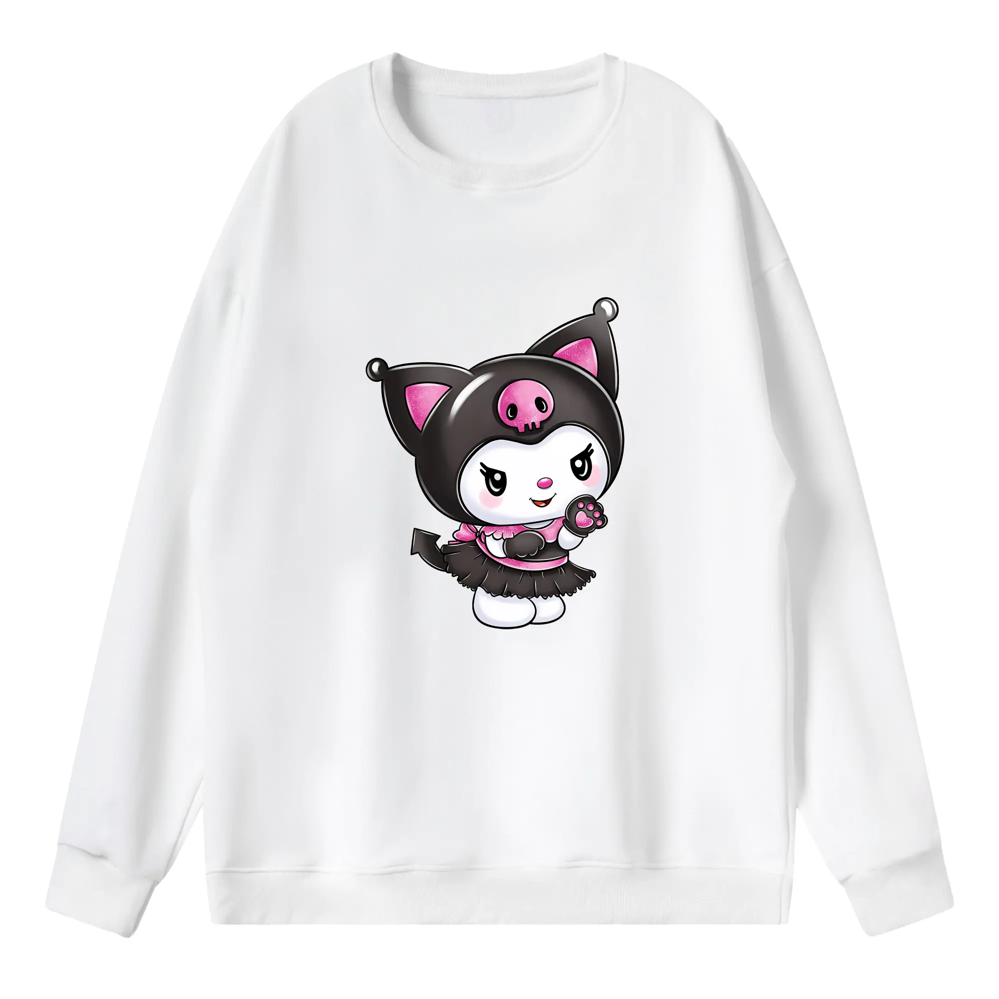 サンリオ グッズ,クロミ - 薄手 クルーネック スウェット 裏毛260g · ポリエステル 春秋向け カジュアル 男女兼用 · トレーナー デイリー スポーツ 散歩に最適