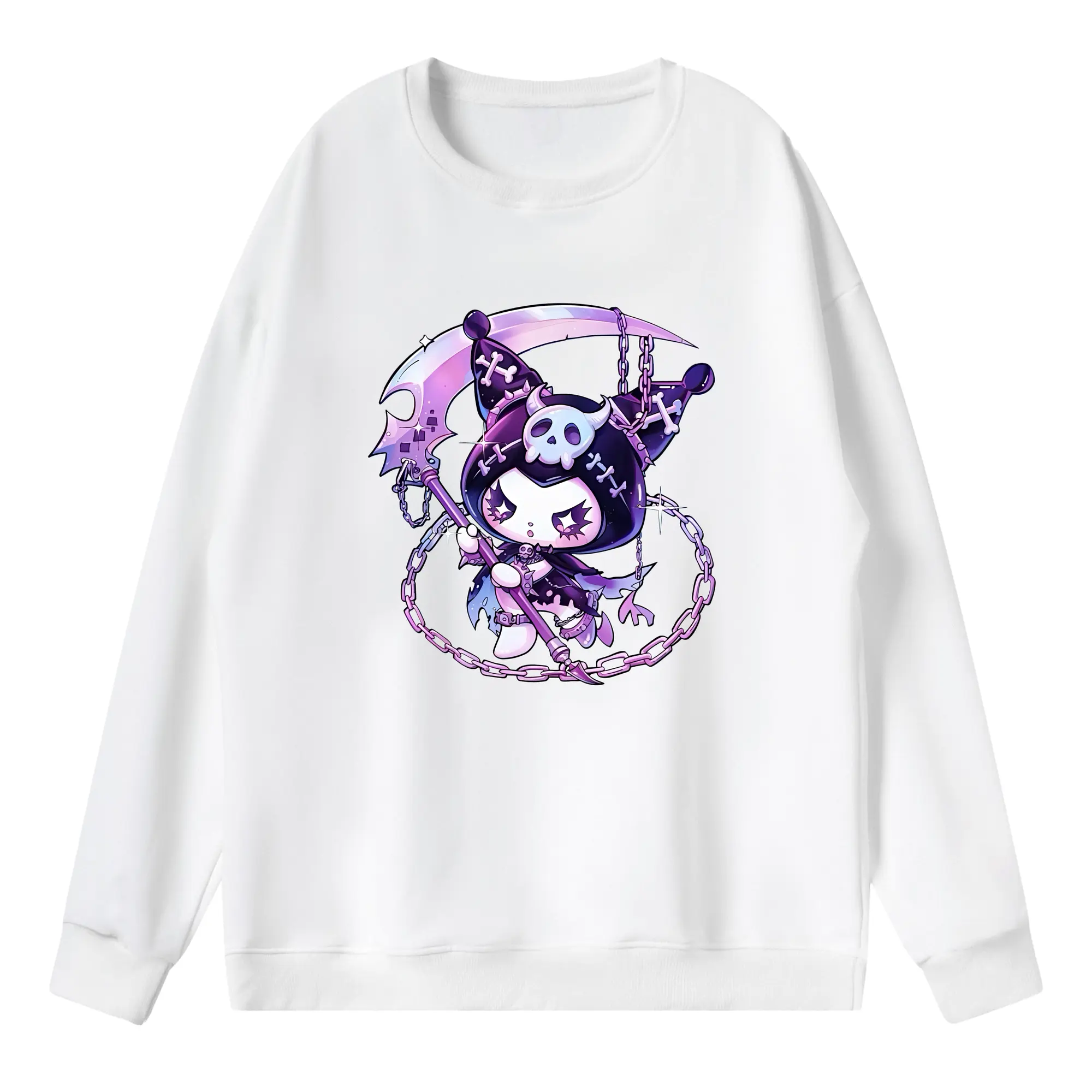 サンリオ グッズ,クロミ - 薄手 クルーネック スウェット 裏毛260g · ポリエステル 春秋向け カジュアル 男女兼用 · トレーナー デイリー スポーツ 散歩に最適