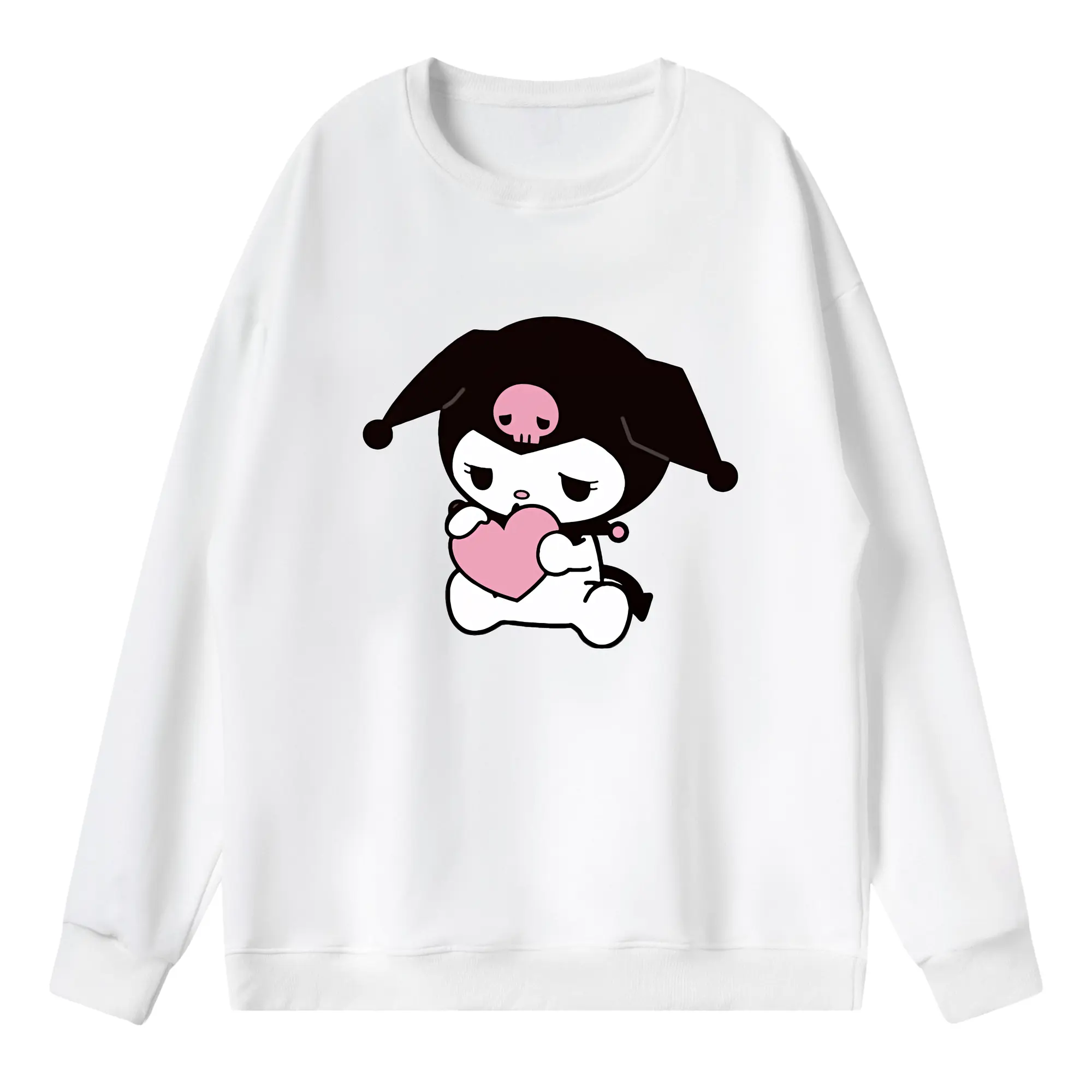 サンリオ グッズ,クロミ - 薄手 クルーネック スウェット 裏毛260g · ポリエステル 春秋向け カジュアル 男女兼用 · トレーナー デイリー スポーツ 散歩に最適