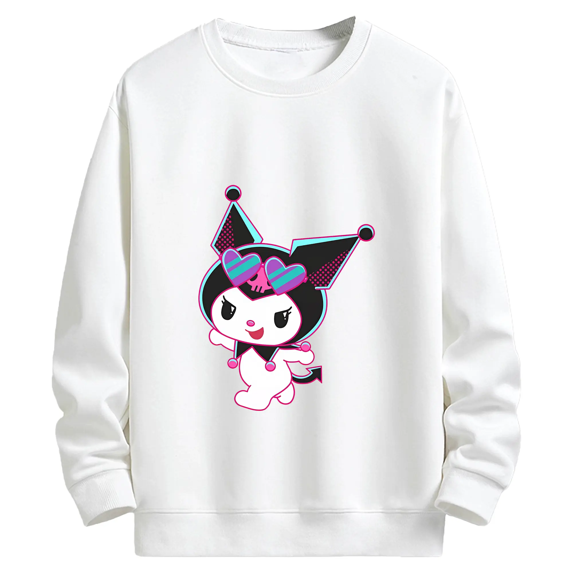 サンリオ グッズ,クロミ - キッズ クルーネックスウェットシャツ ・ フロントプリント ・ 綿80％ ポリエステル20％ ・ 快適 通学 スポーツ 日常使い お散歩用