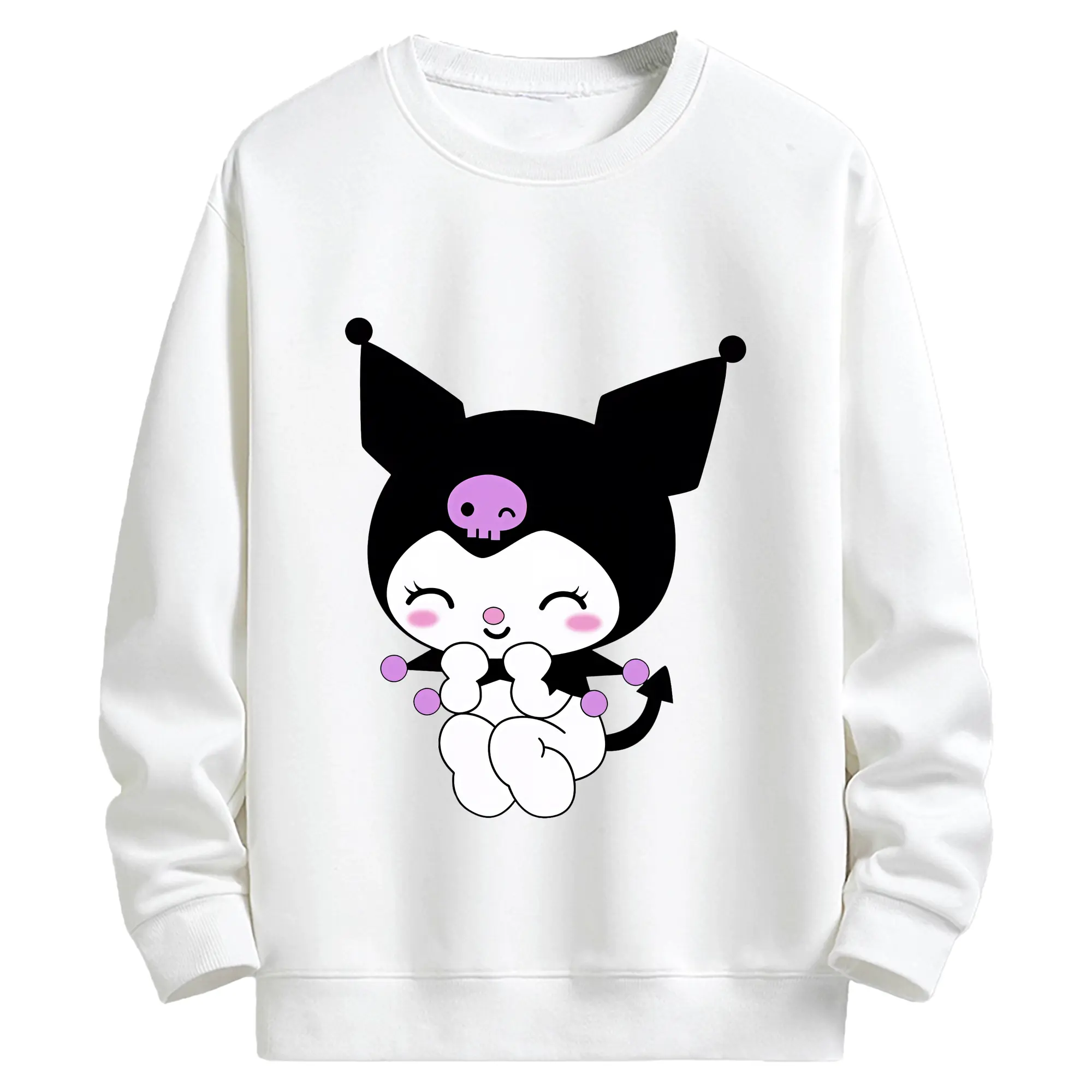 サンリオ グッズ,クロミ - キッズ クルーネックスウェットシャツ ・ フロントプリント ・ 綿80％ ポリエステル20％ ・ 快適 通学 スポーツ 日常使い お散歩用