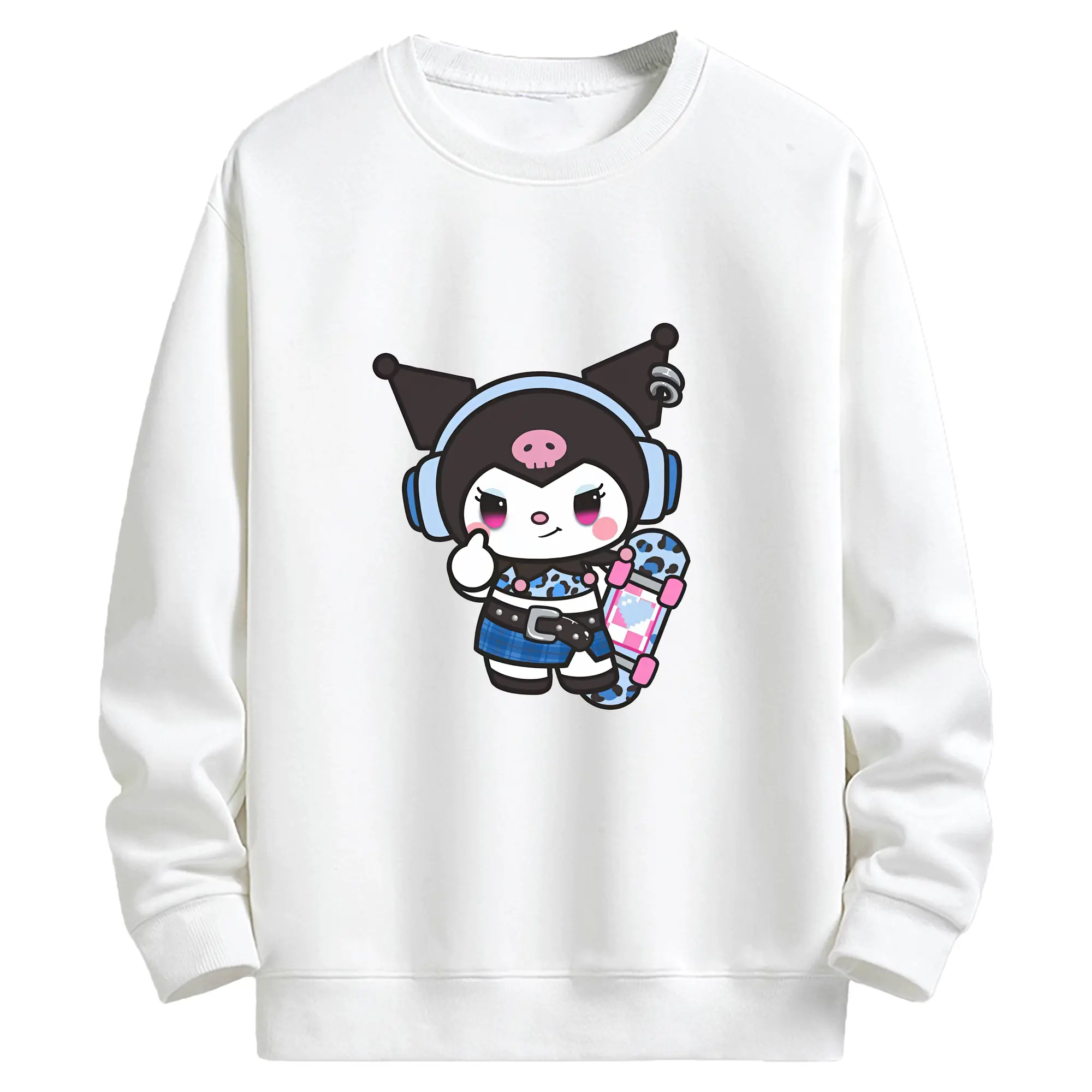 サンリオ グッズ,クロミ - キッズ クルーネックスウェットシャツ ・ フロントプリント ・ 綿80％ ポリエステル20％ ・ 快適 通学 スポーツ 日常使い お散歩用