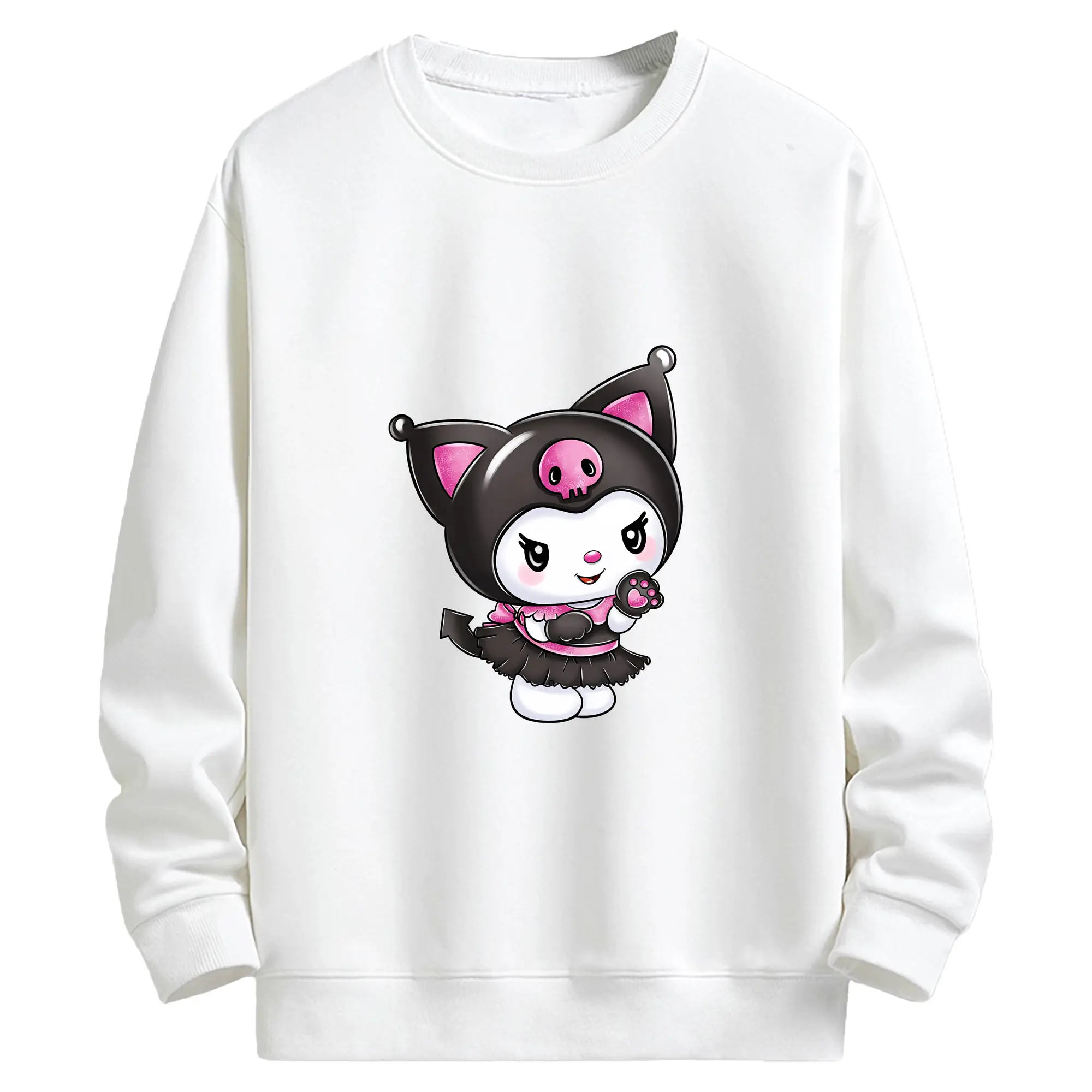 サンリオ グッズ,クロミ - キッズ クルーネックスウェットシャツ ・ フロントプリント ・ 綿80％ ポリエステル20％ ・ 快適 通学 スポーツ 日常使い お散歩用
