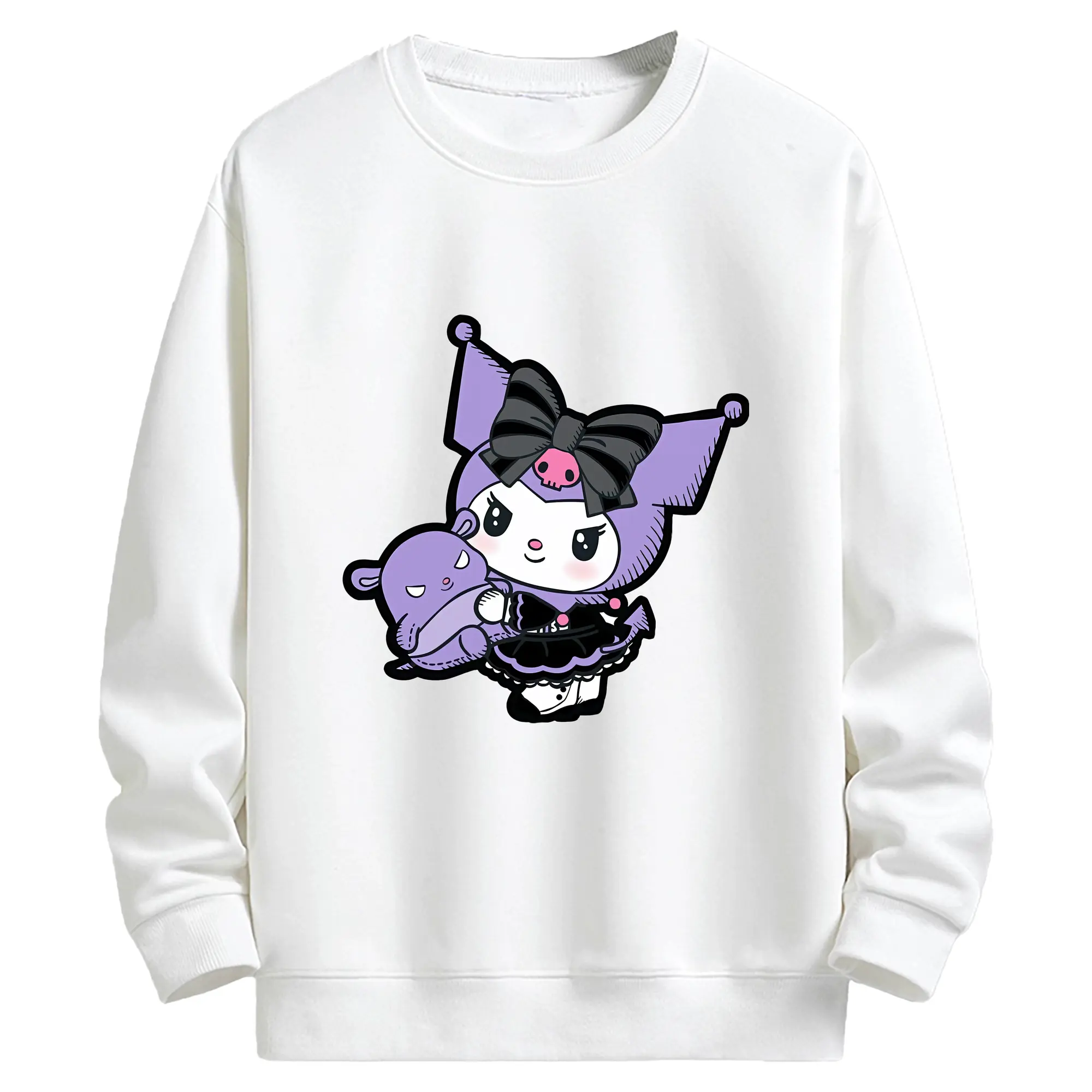 サンリオ グッズ,クロミ - キッズ クルーネックスウェットシャツ ・ フロントプリント ・ 綿80％ ポリエステル20％ ・ 快適 通学 スポーツ 日常使い お散歩用